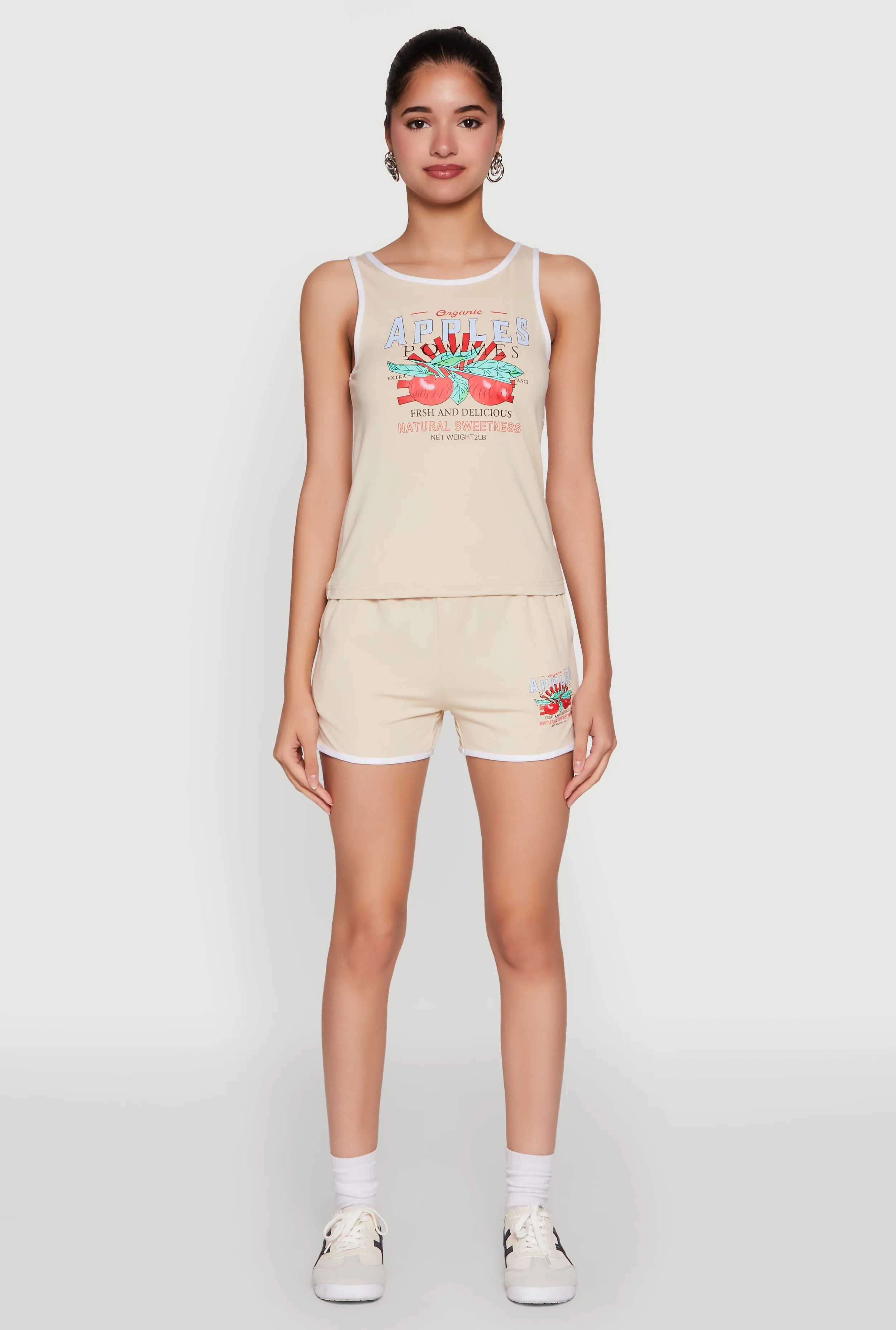 Organic Apples Graphic Tank Top with Contrast Trim sold by Rainbow product image thumbnail 3