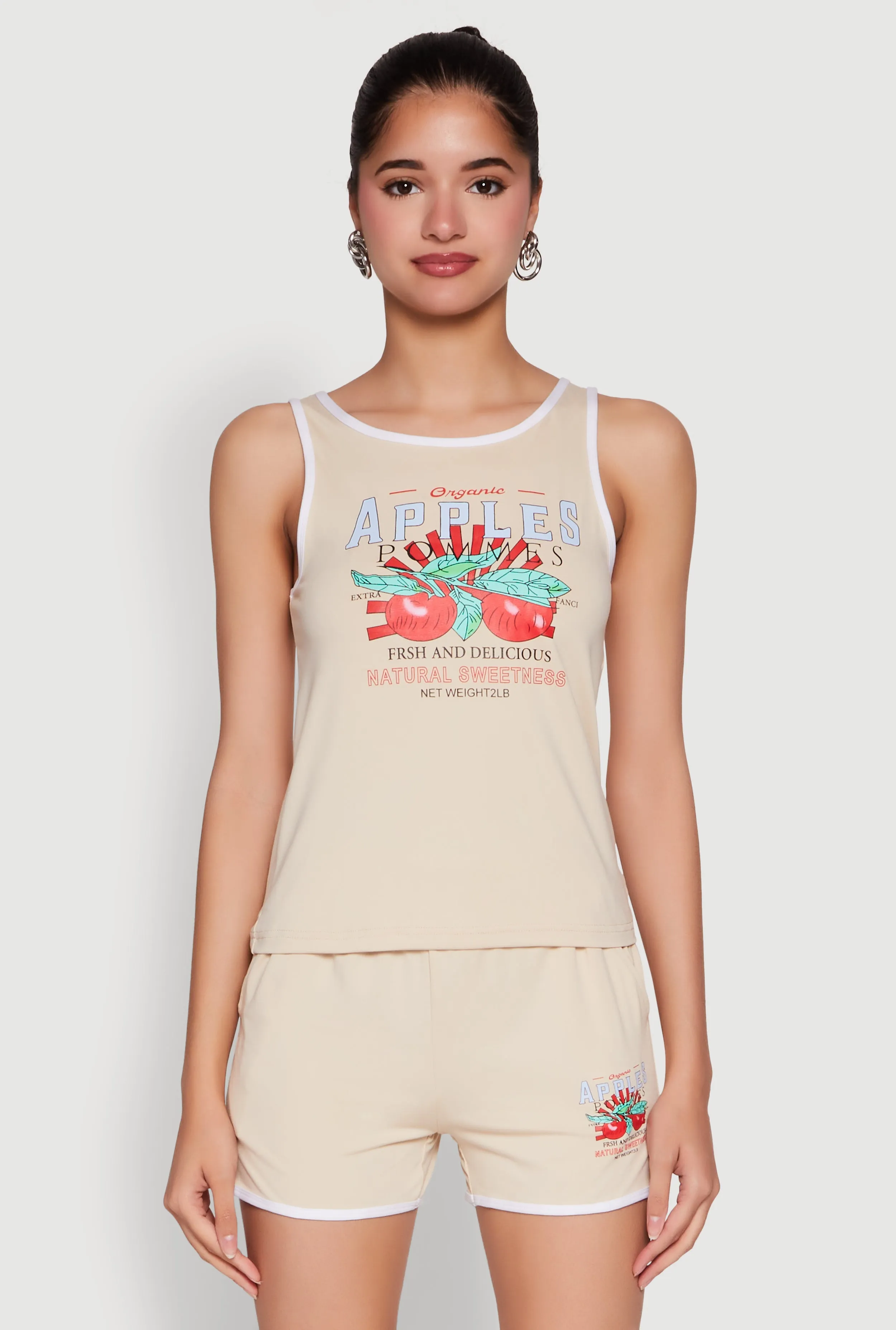 Organic Apples Graphic Tank Top with Contrast Trim sold by Rainbow