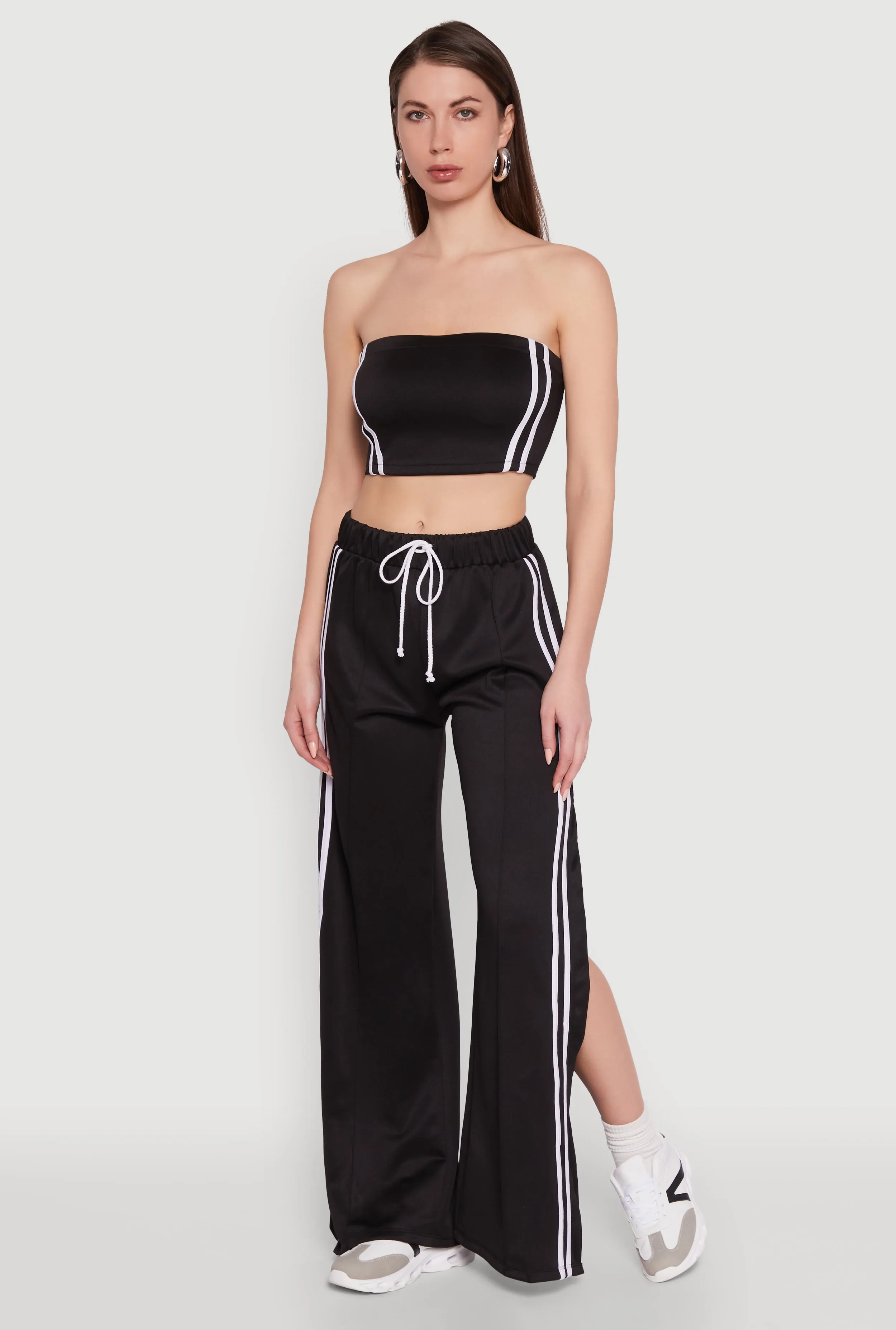 Stylish High Waisted Varsity Stripe Active Pants sold by Rainbow