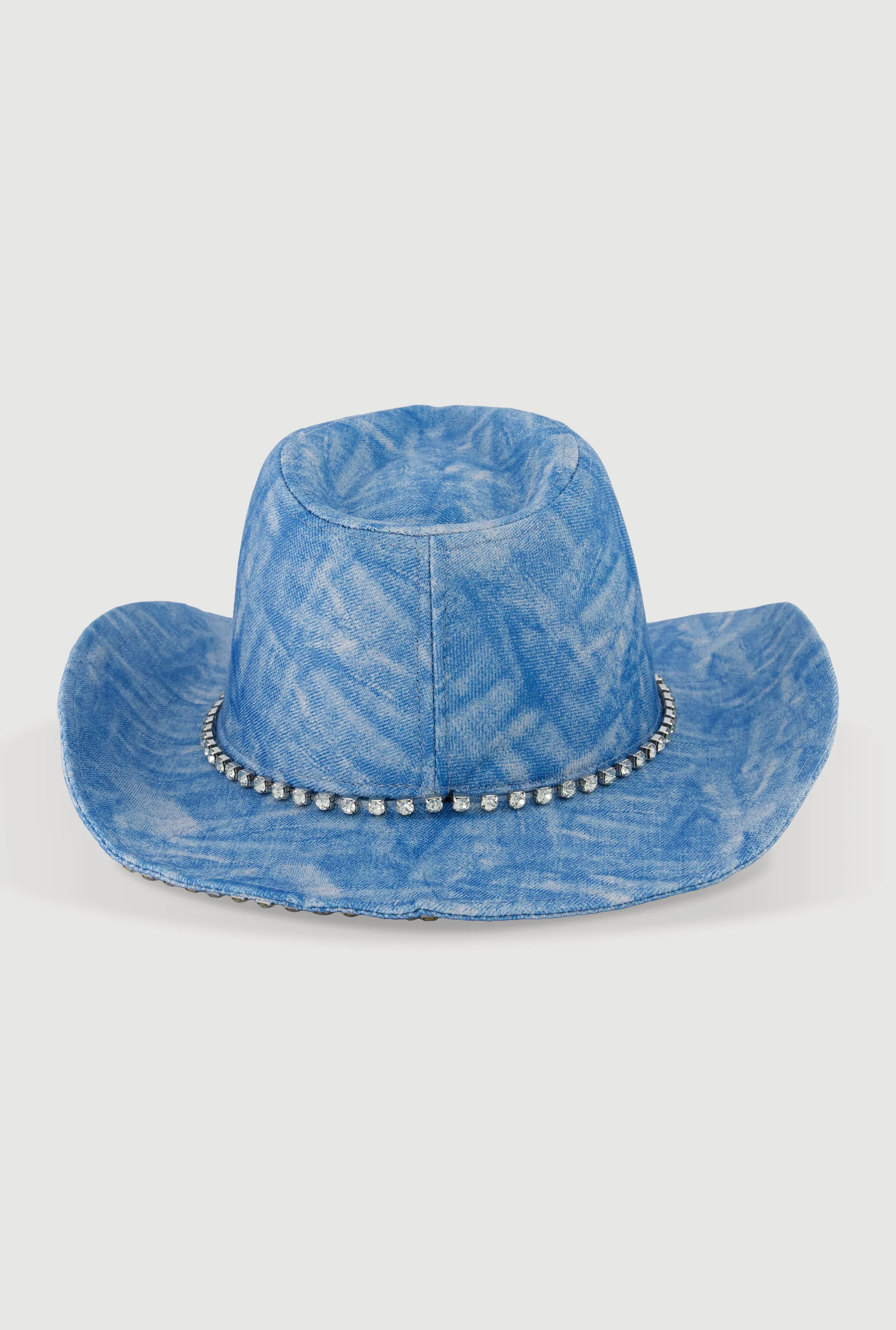 Rhinestone Trim Denim Print Cowboy Hat sold by Rainbow product image thumbnail 5