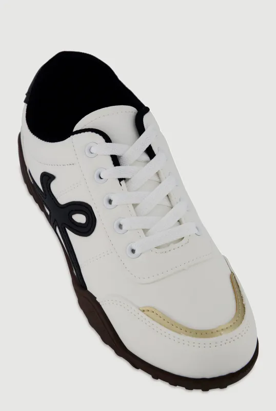 Stylish Lace-Up Sneakers with Round Toe sold by Rainbow