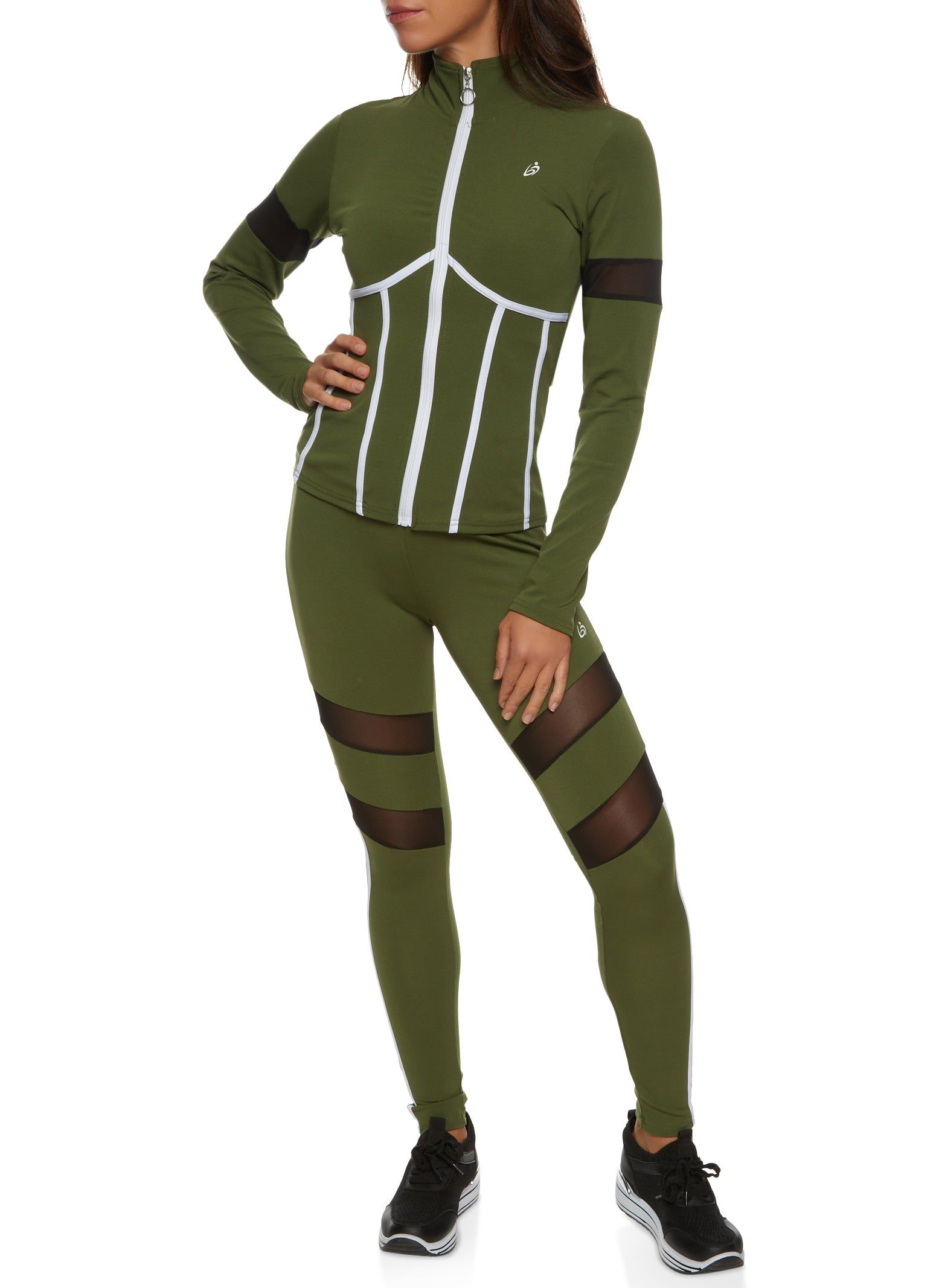 Mock Neck Contrast Piping Track Jacket sold by Rainbow product image thumbnail 2