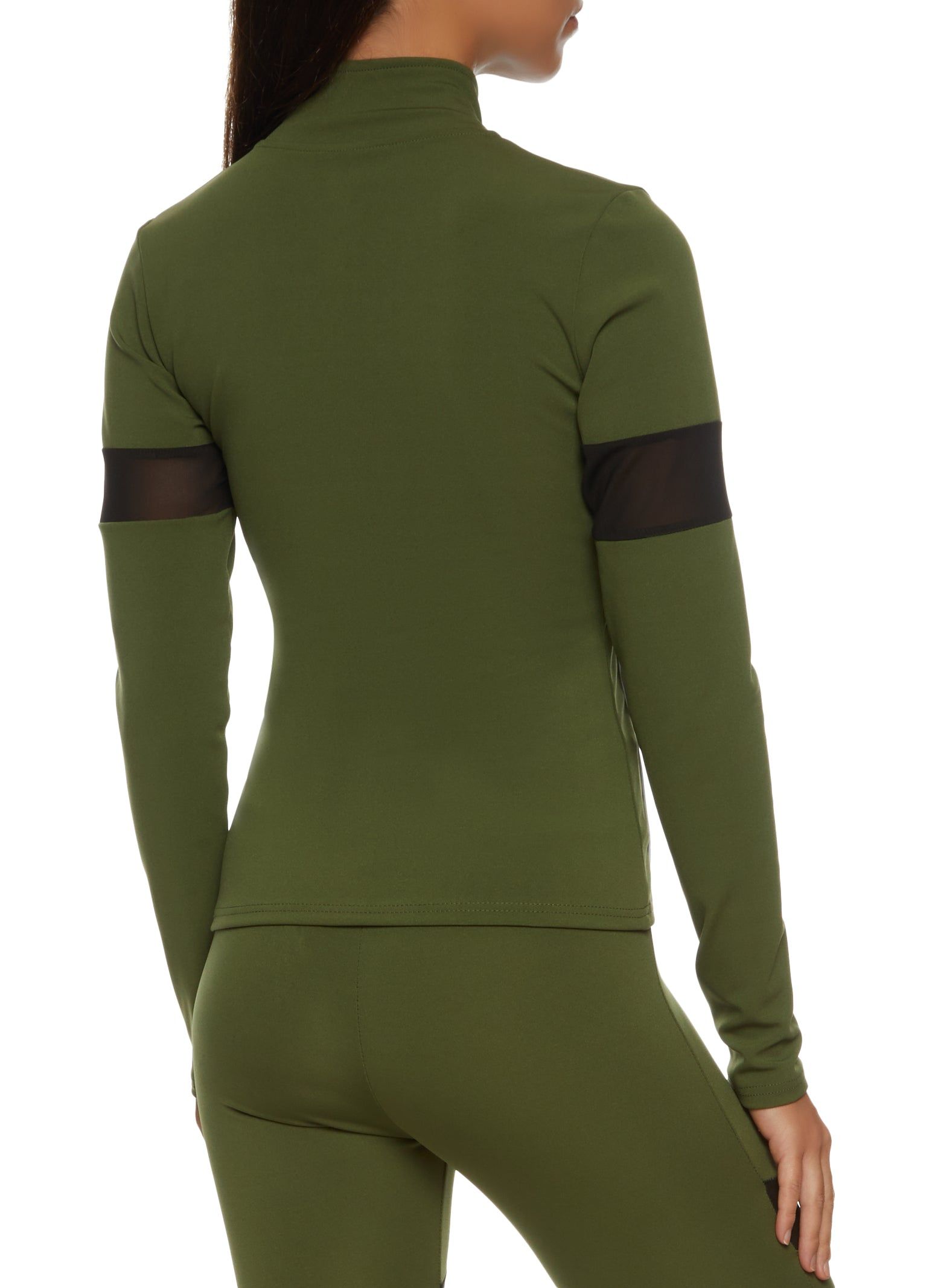 Mock Neck Contrast Piping Track Jacket sold by Rainbow product image thumbnail 3