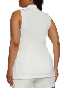 Plus Size Solid Crepe Knit Blazer Vest sold by Rainbow