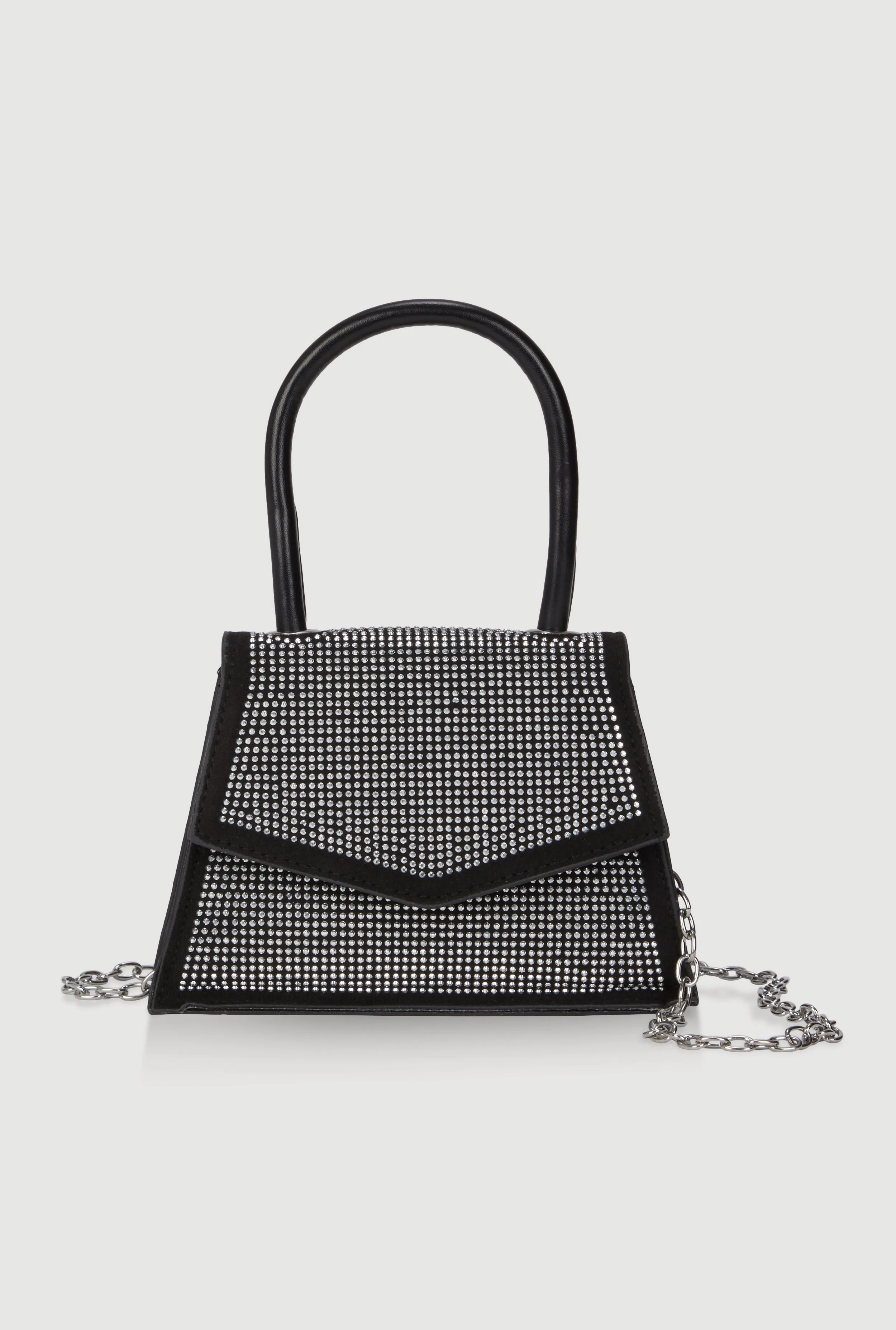 Stylish Metallic Studded Faux Leather Top Handle Crossbody Bag sold by Rainbow