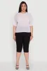 Plus Size Chic Sheer Mesh Blouse with Crew Neck and Short Sleeves sold by Rainbow