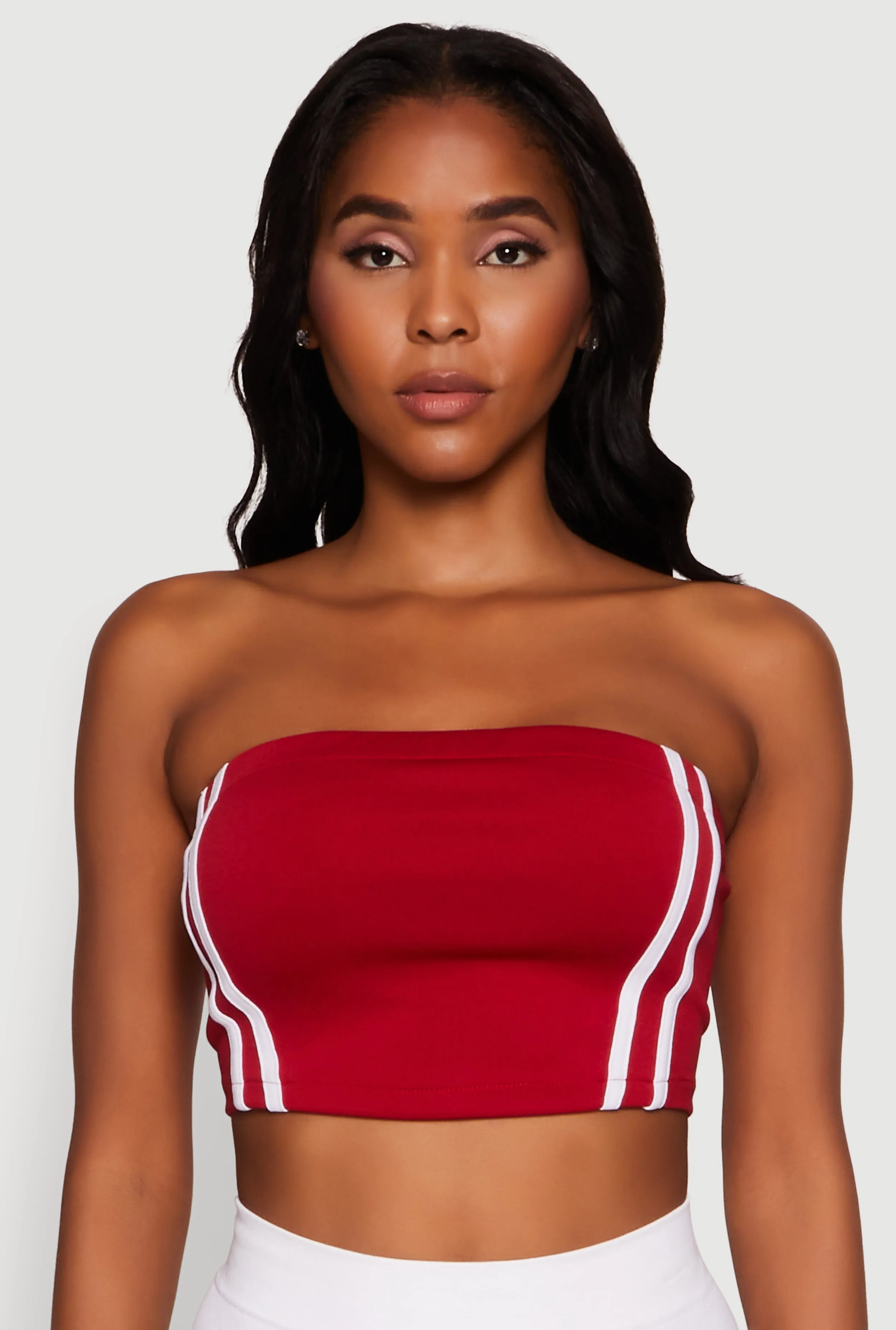 Trendy Strapless Varsity Stripe Tube Top sold by Rainbow product image thumbnail 2