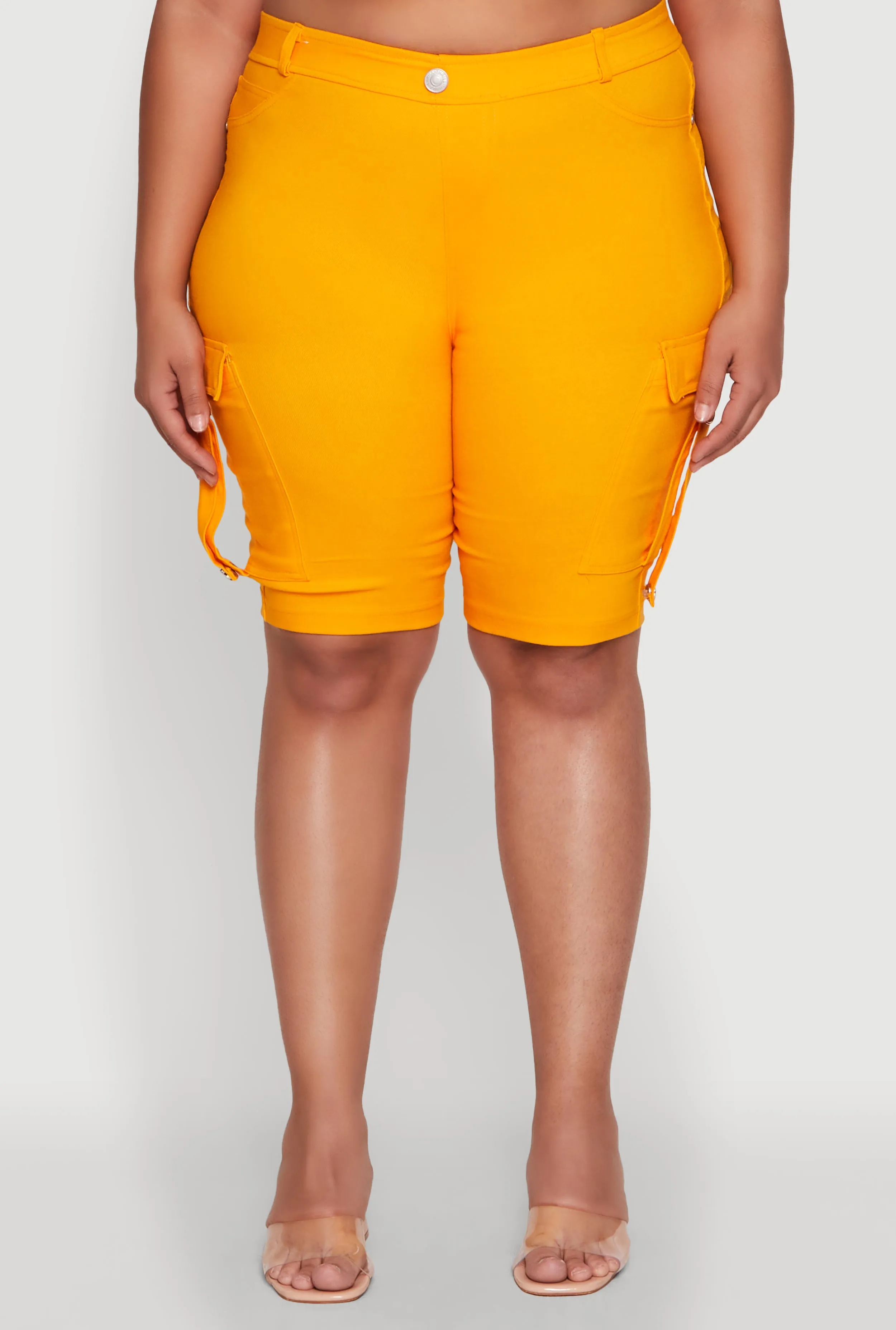 Plus Size Trendy High Waisted Bermuda Shorts with Cargo Pockets sold by Rainbow product image thumbnail 5