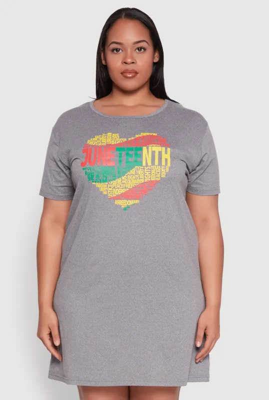 Plus Size Juneteenth Graphic Sleepshirt made by Rainbow