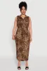Plus Size Chic Sleeveless Shirt Dress with Tie Waist Belt sold by Rainbow