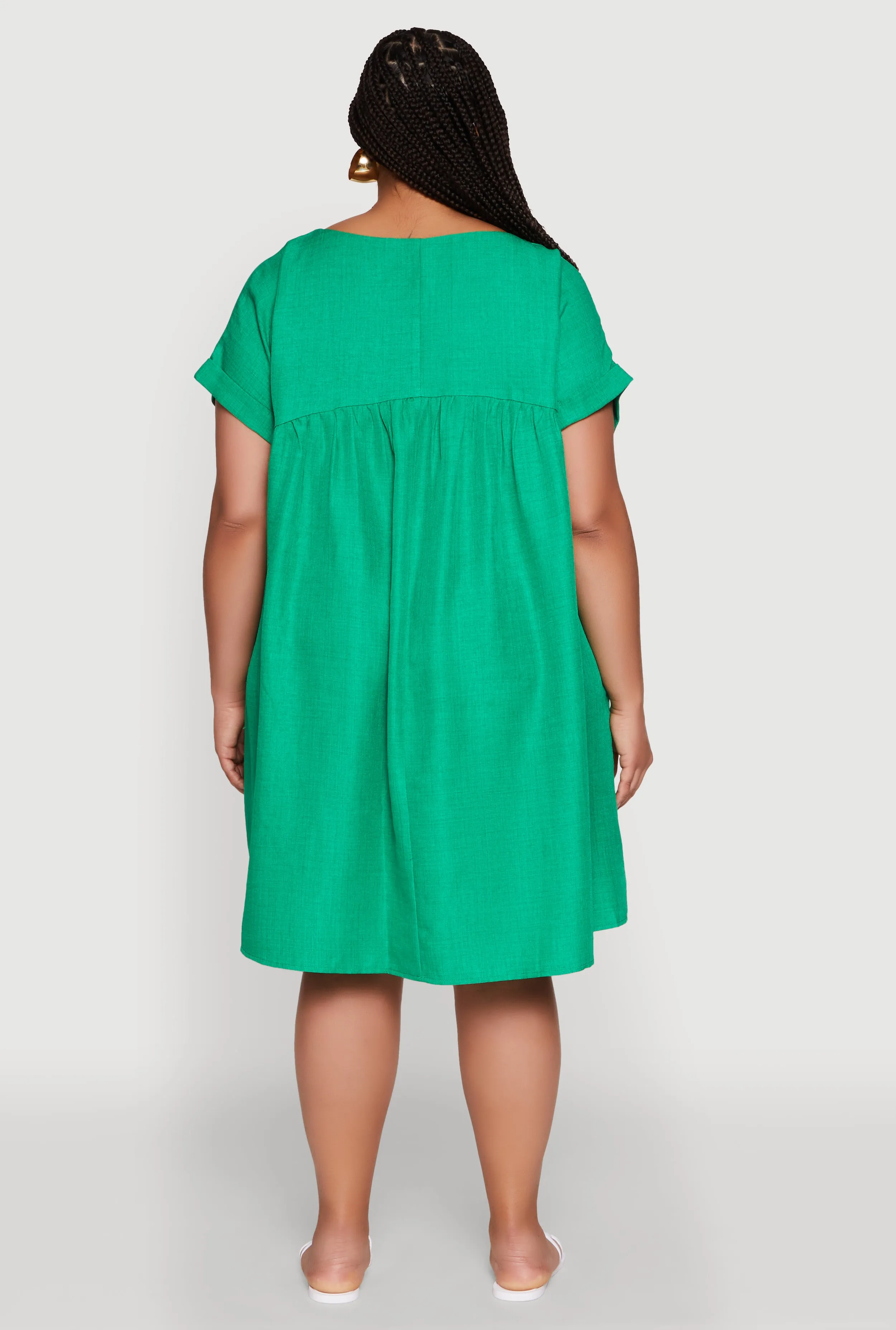 Plus Size Chic Sundress with Pockets and Scoop Neck sold by Rainbow product image thumbnail 5