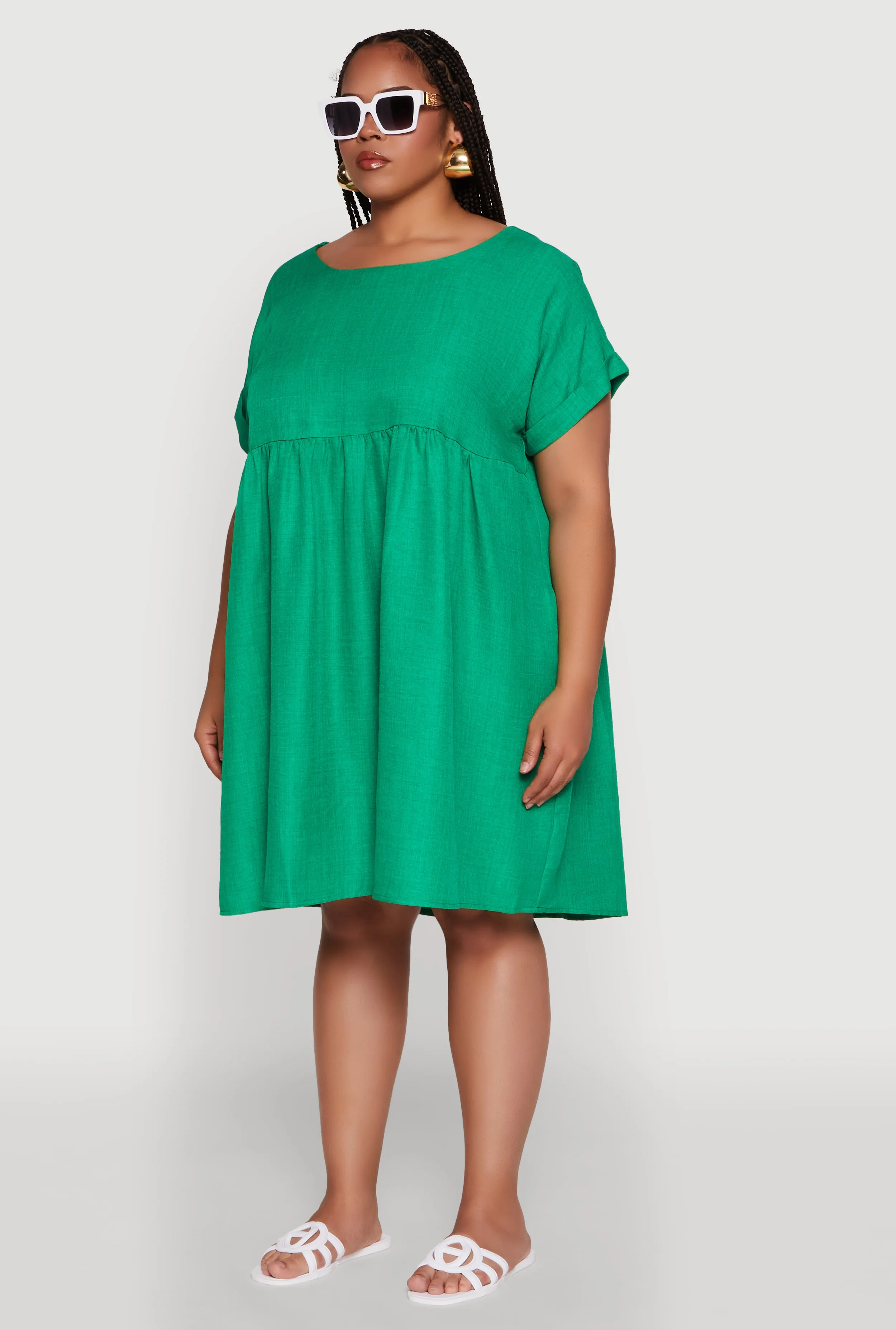 Plus Size Chic Sundress with Pockets and Scoop Neck sold by Rainbow product image thumbnail 3