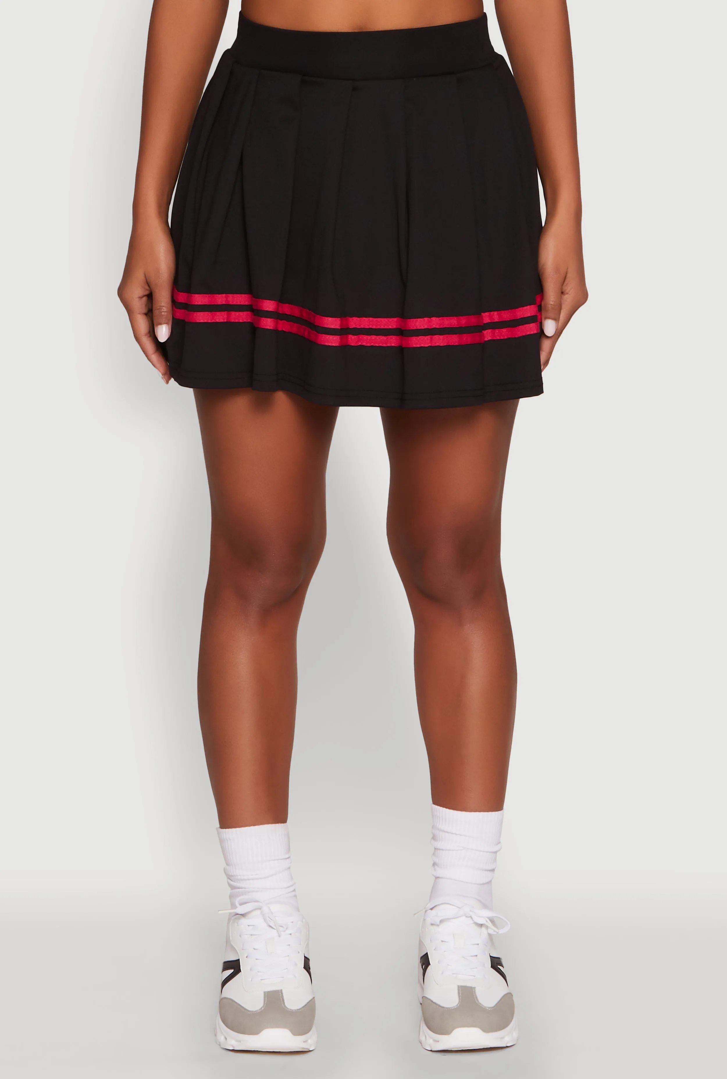 Trendy Varsity Stripe Pleated Mini Skirt sold by Rainbow product image thumbnail 3