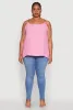 Plus Size Crepe Knit Cami with Chain Strap and Scoop Neck sold by Rainbow