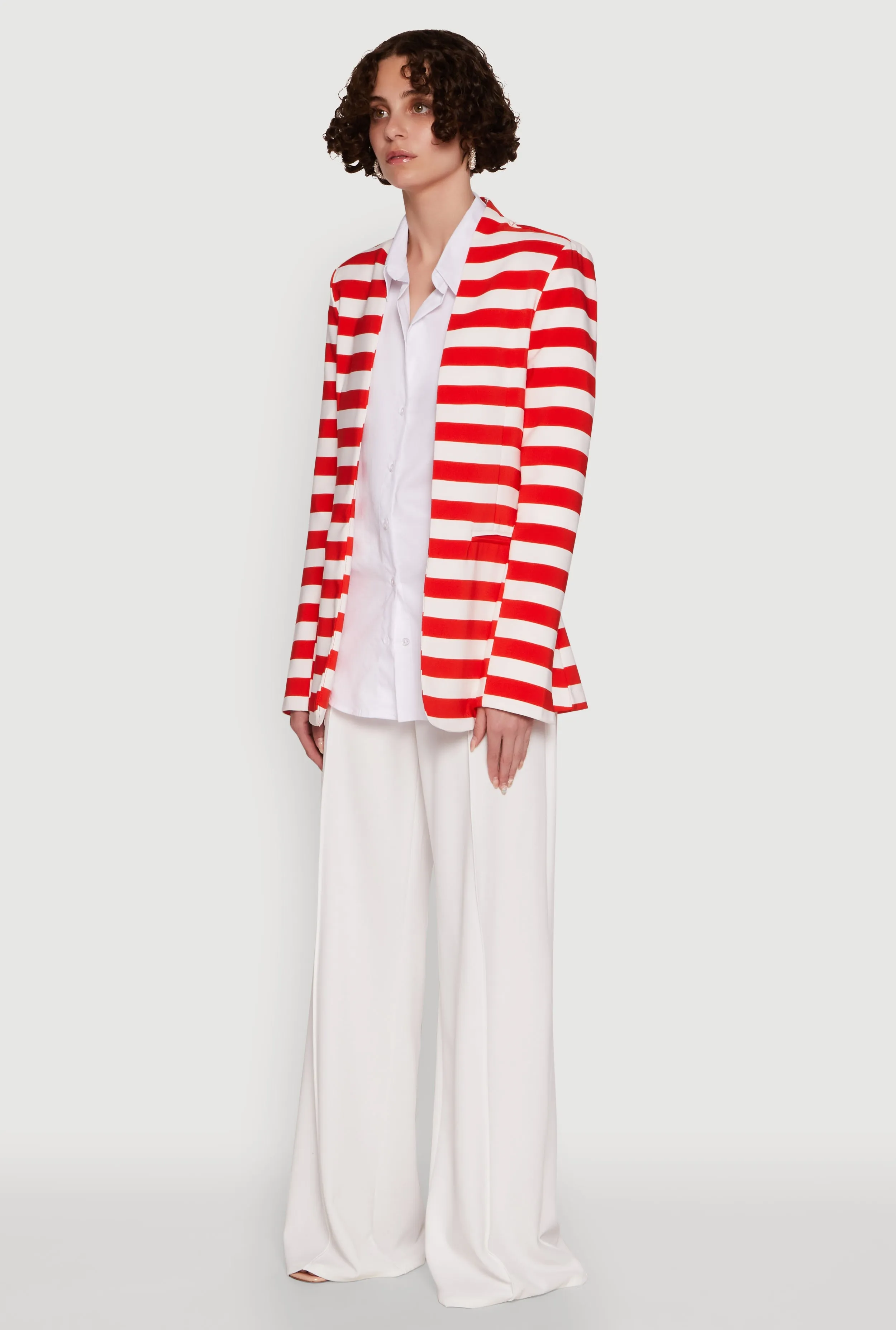 Striped Padded Shoulder Blazer sold by Rainbow product image thumbnail 5