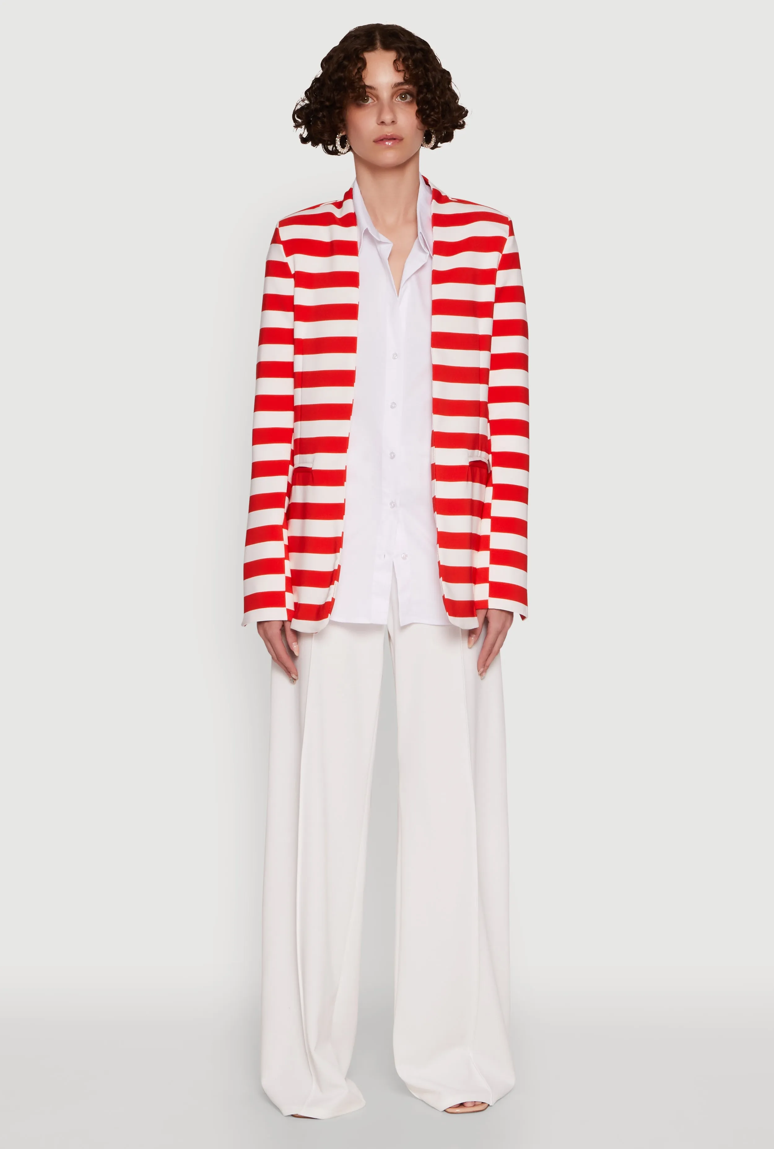Striped Padded Shoulder Blazer sold by Rainbow product image thumbnail 3