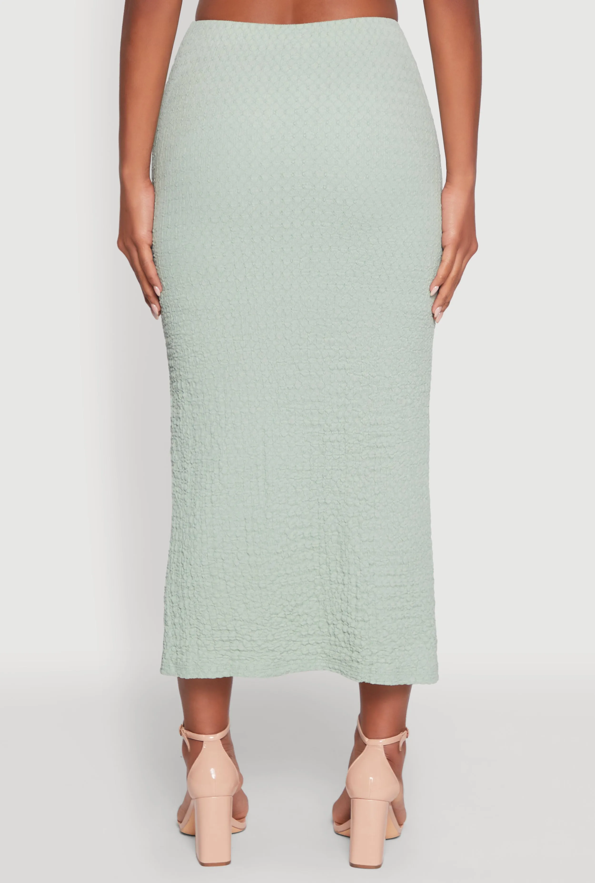 Iris Textured Knit Midi Skirt with Side Slit sold by Rainbow product image thumbnail 5