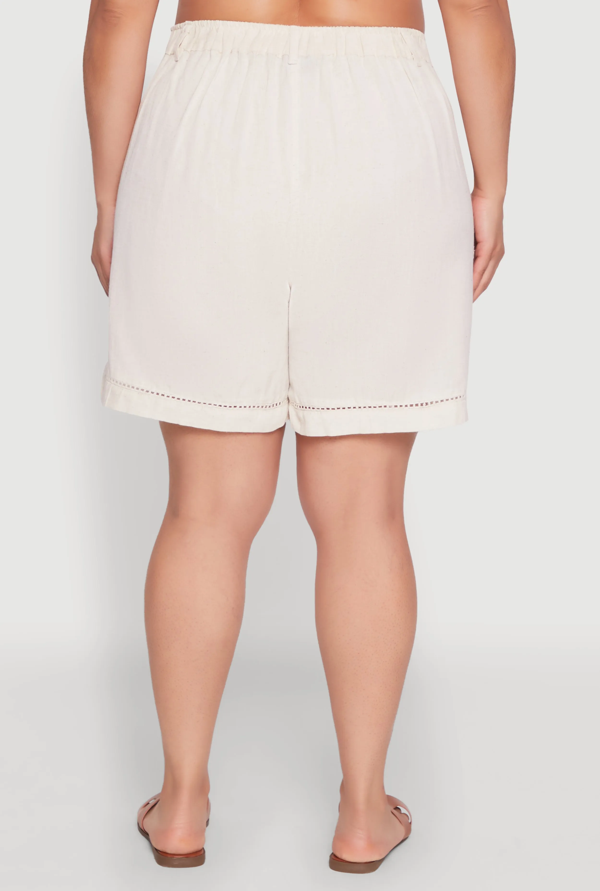 Plus Size Trendy Crochet Detail High Waisted Shorts sold by Rainbow product image thumbnail 5