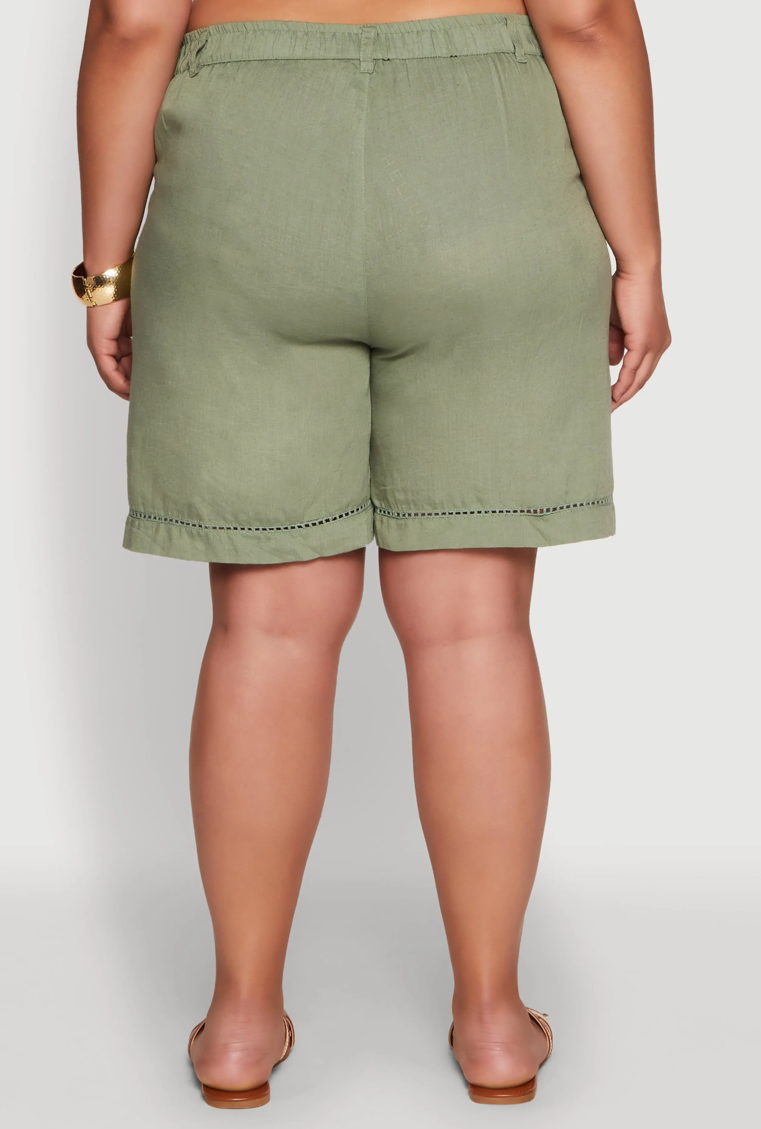 Plus Size Trendy Crochet Detail High Waisted Shorts sold by Rainbow product image thumbnail 5