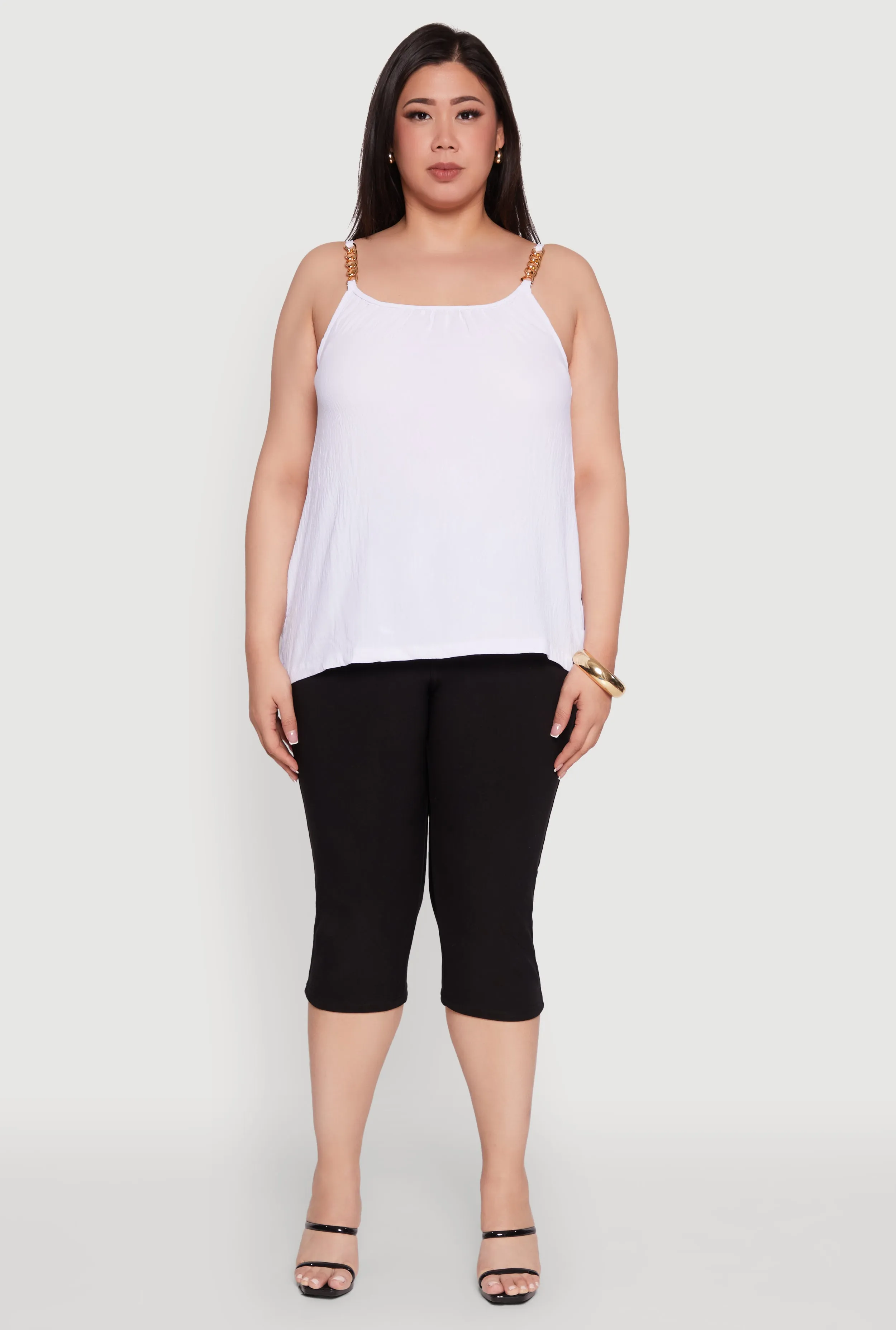 Plus Size Crepe Knit Cami with Chain Strap and Scoop Neck sold by Rainbow product image thumbnail 3