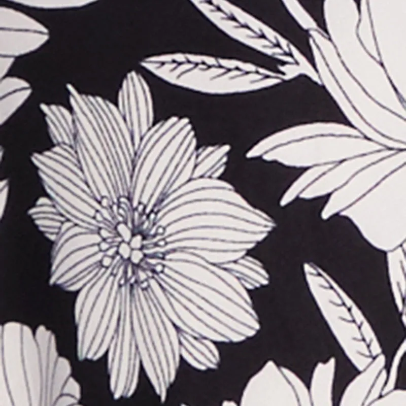 Plus Size Floral Print Half Button Shirt Dress with Tie Waist Belt sold by Rainbow product image thumbnail 4