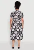 Plus Size Floral Print Half Button Shirt Dress with Tie Waist Belt sold by Rainbow