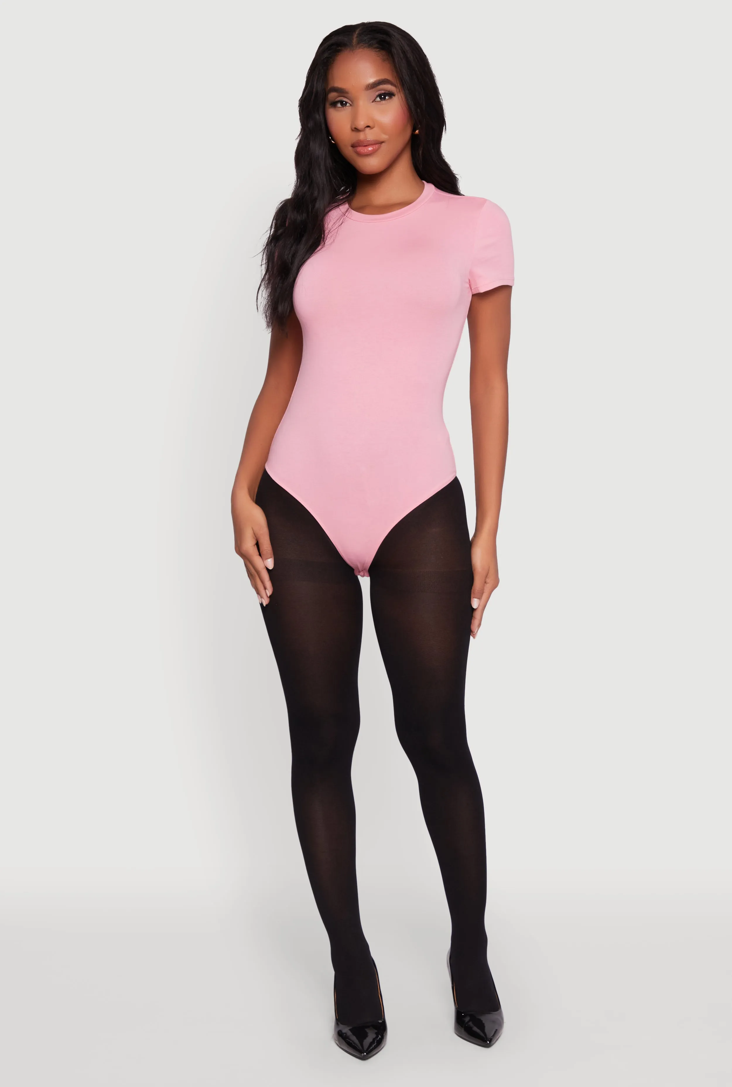 Crew Neck Short Sleeve Bodysuit sold by Rainbow