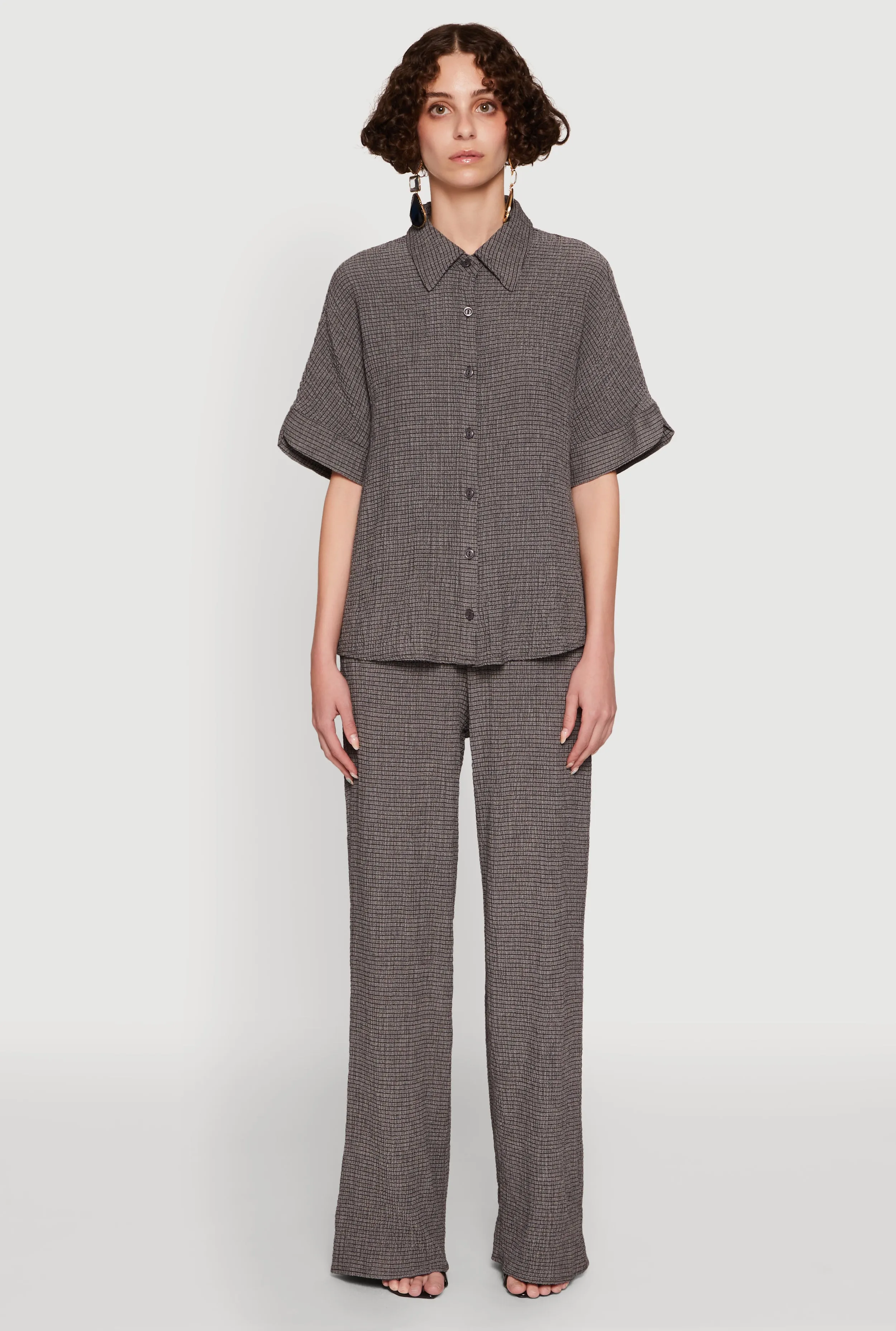 Stylish High Waisted Textured Knit Casual Pants sold by Rainbow product image thumbnail 2