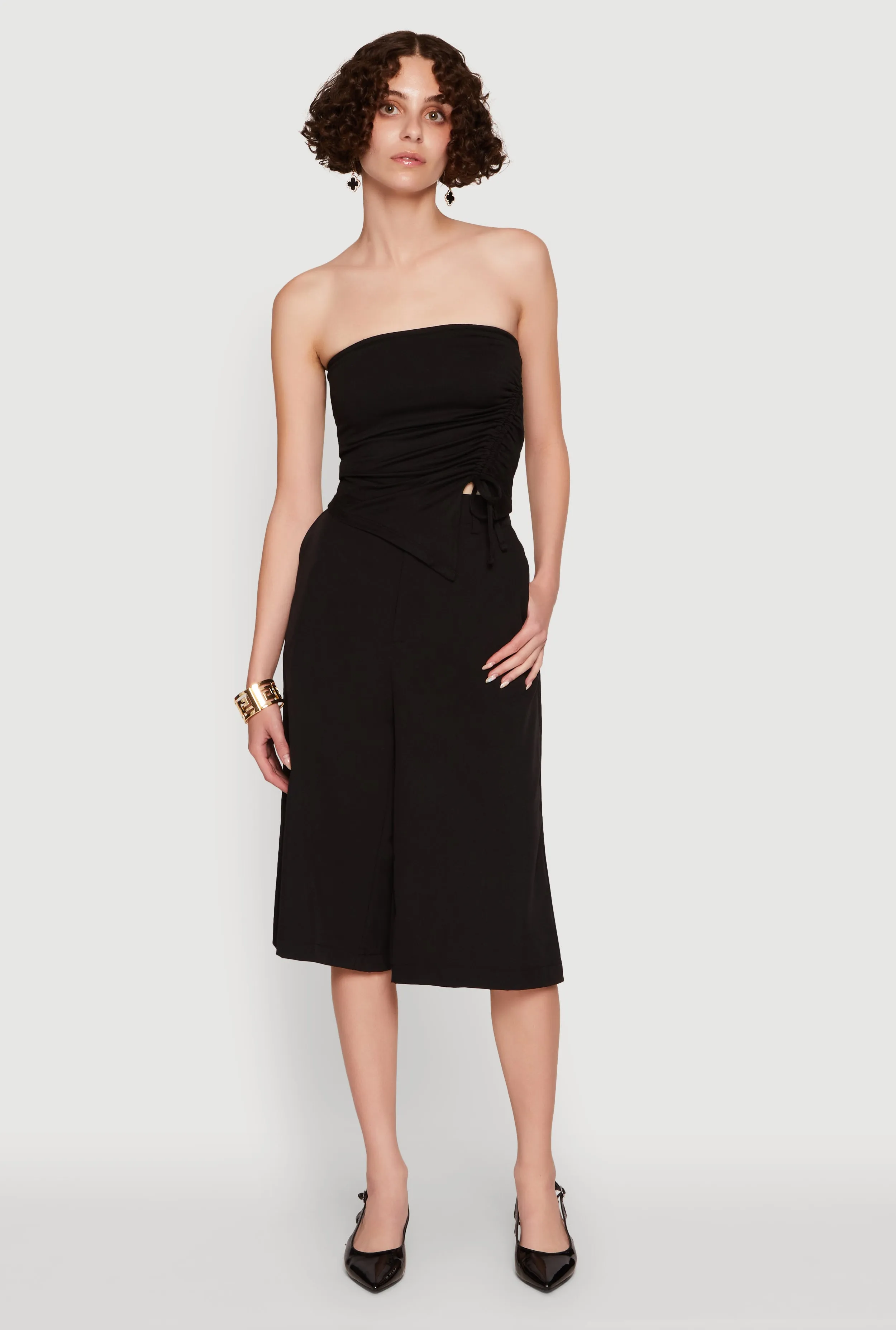 Chic Tube Top with Ruching and Asymmetrical Design sold by Rainbow product image thumbnail 3