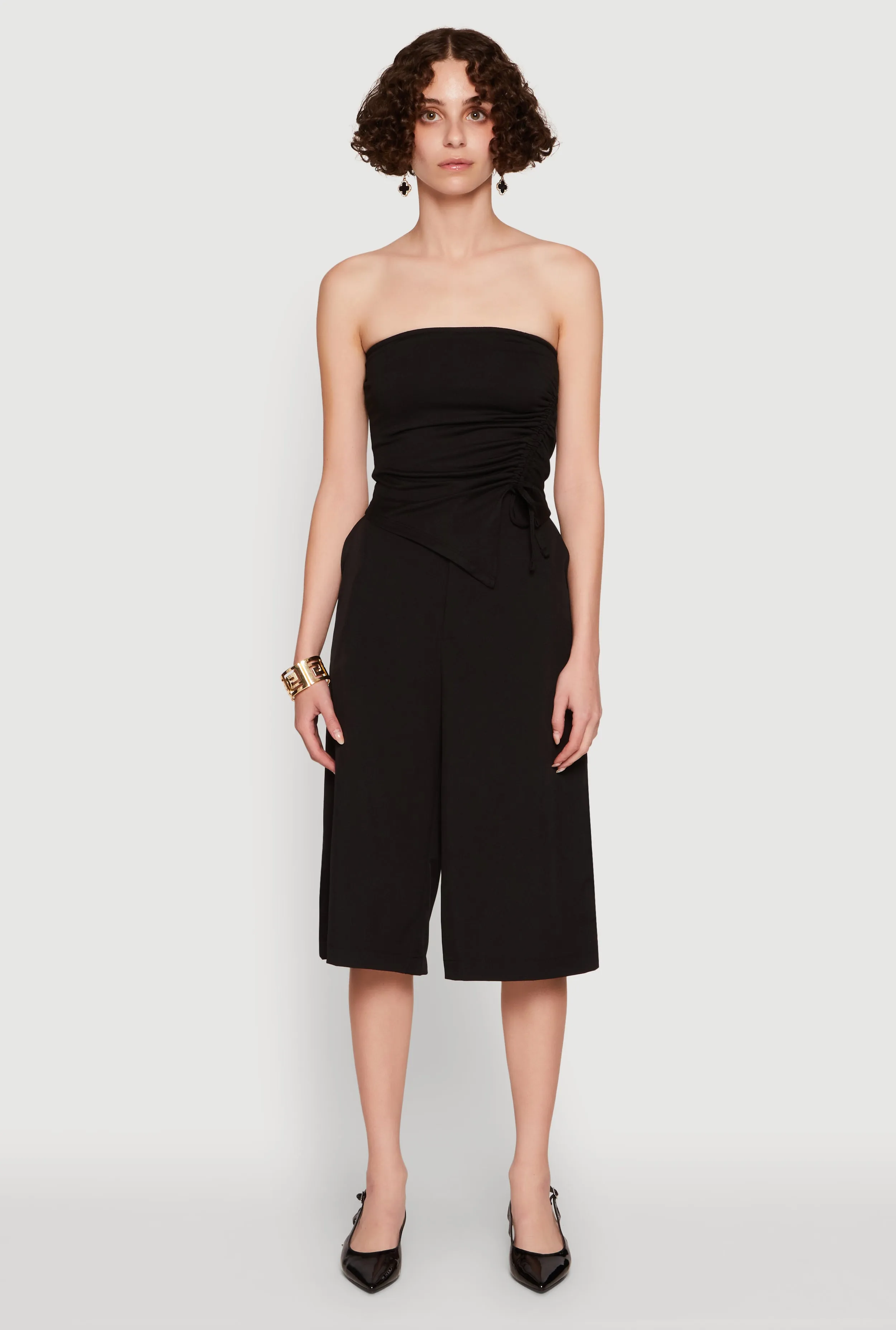 Chic Tube Top with Ruching and Asymmetrical Design sold by Rainbow