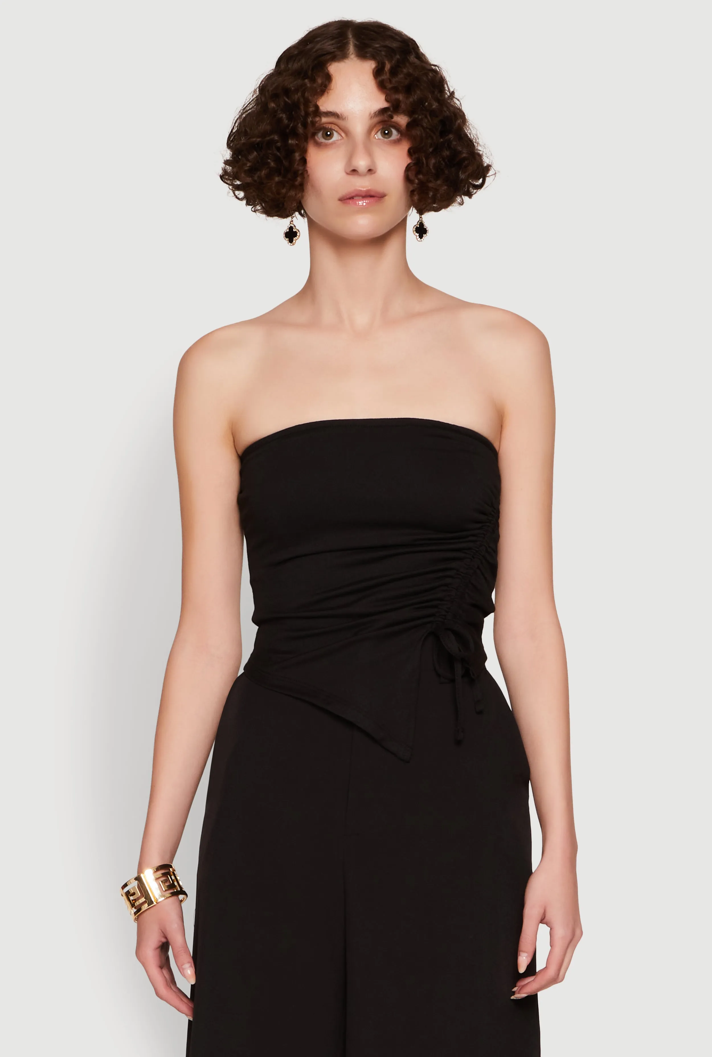 Chic Tube Top with Ruching and Asymmetrical Design sold by Rainbow product image thumbnail 2