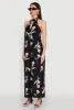 Chic Floral Print Sleeveless Halter Neck Jumpsuit sold by Rainbow