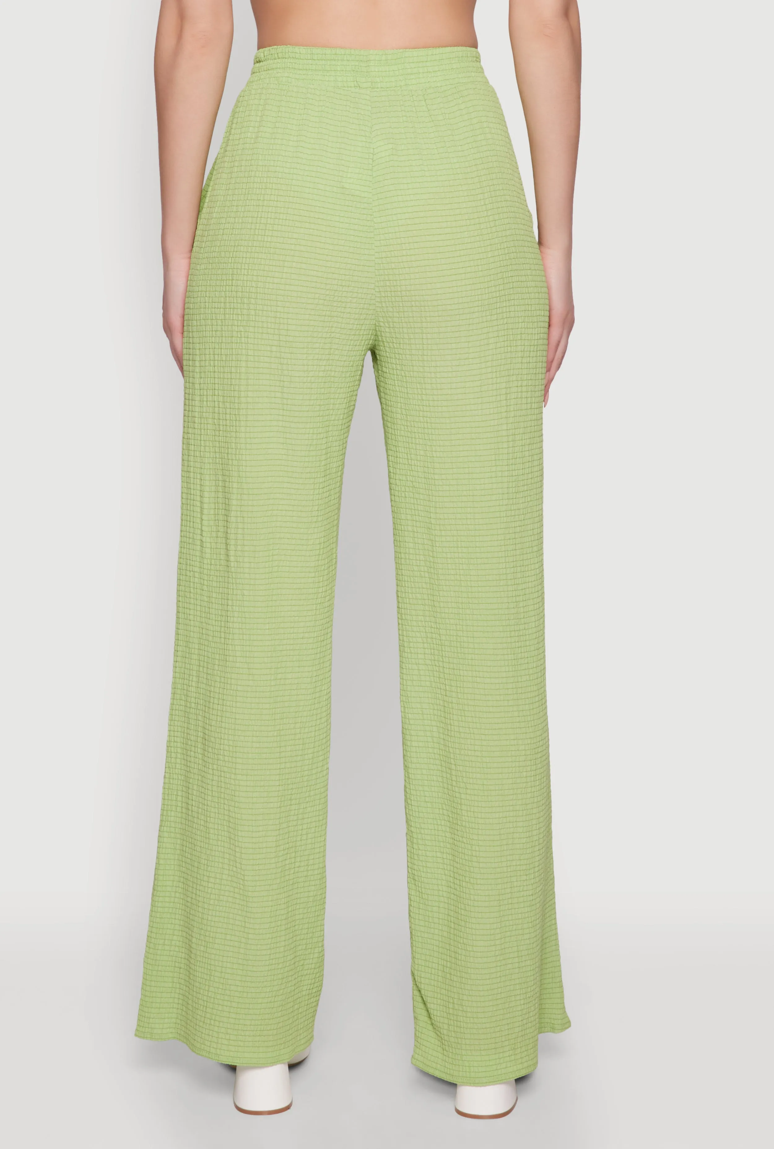 Stylish High Waisted Textured Knit Casual Pants sold by Rainbow product image thumbnail 5