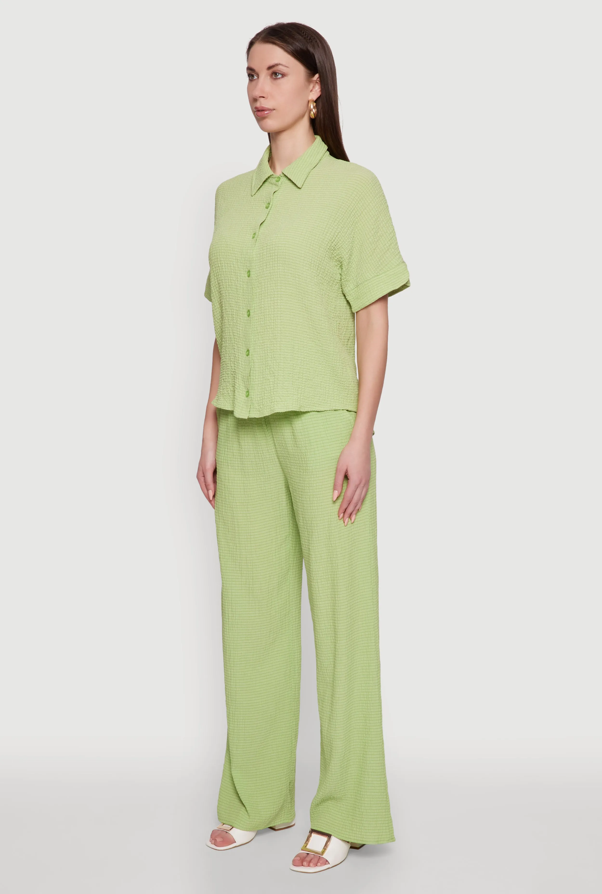 Seersucker Striped Button Front Shirt with Classic Fit sold by Rainbow product image thumbnail 3