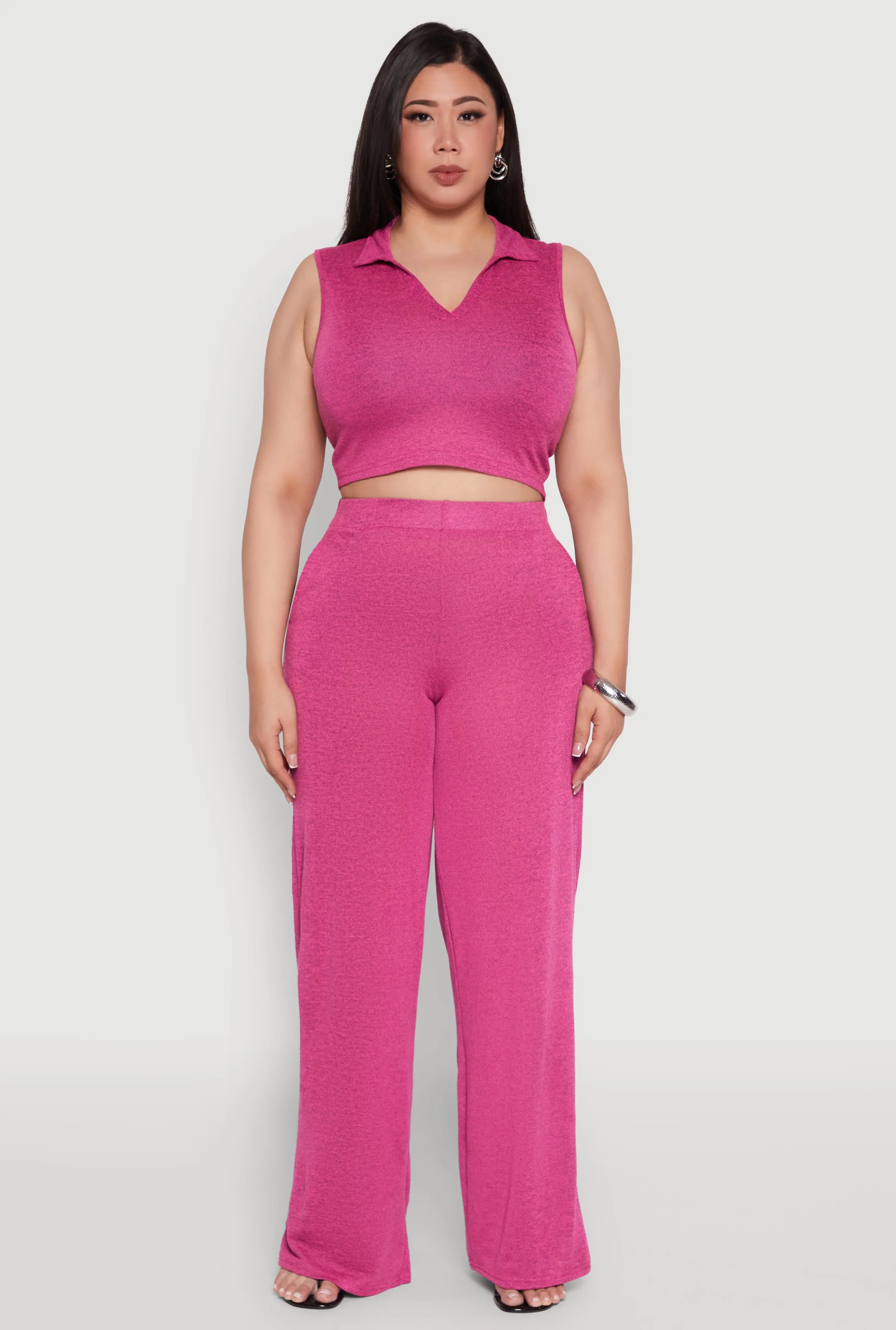 Plus Size Daisy High Waisted Wide Leg Palazzo Pants sold by Rainbow product image thumbnail 2