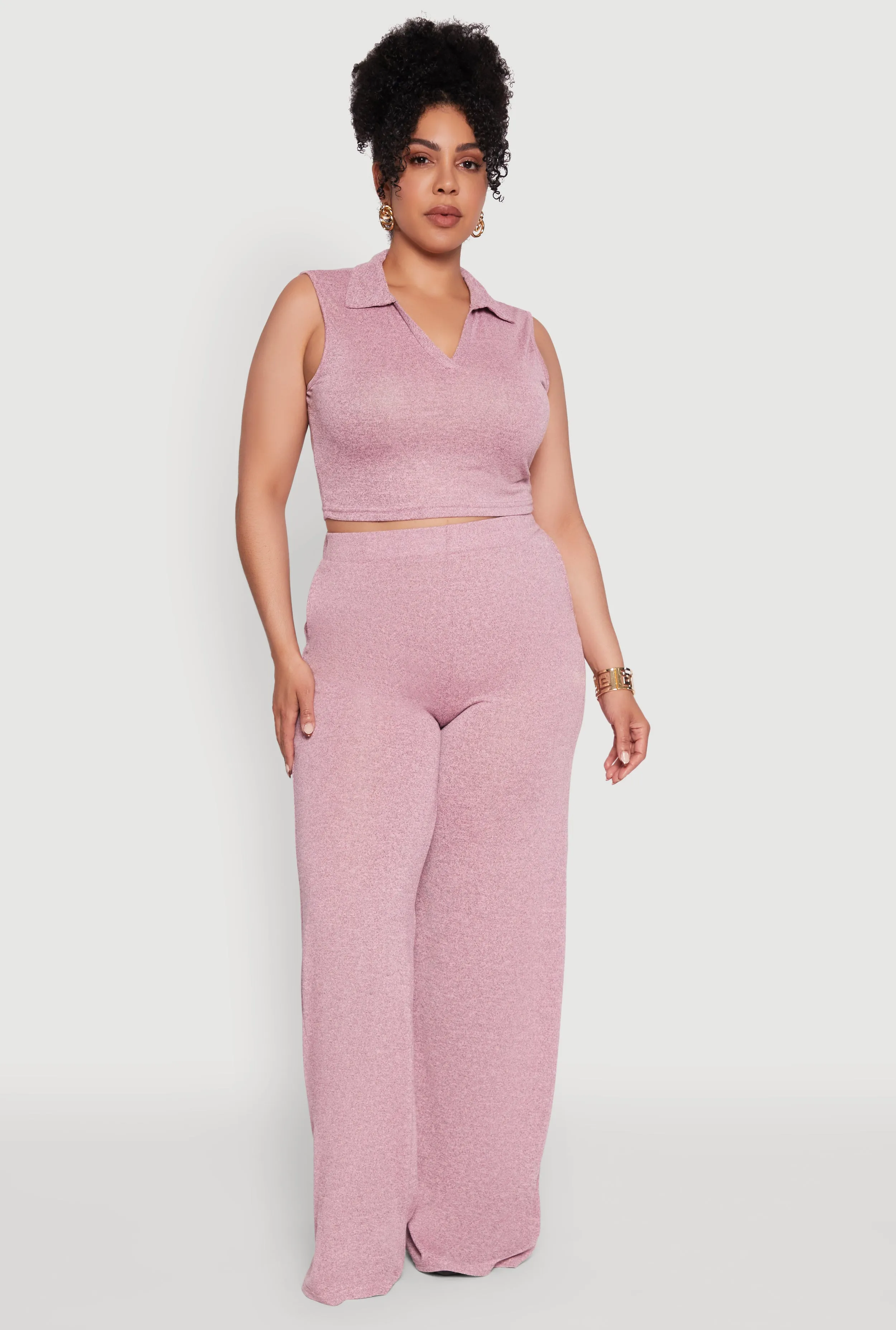 Plus Size Daisy Sleeveless Cropped Polo Top sold by Rainbow product image thumbnail 2