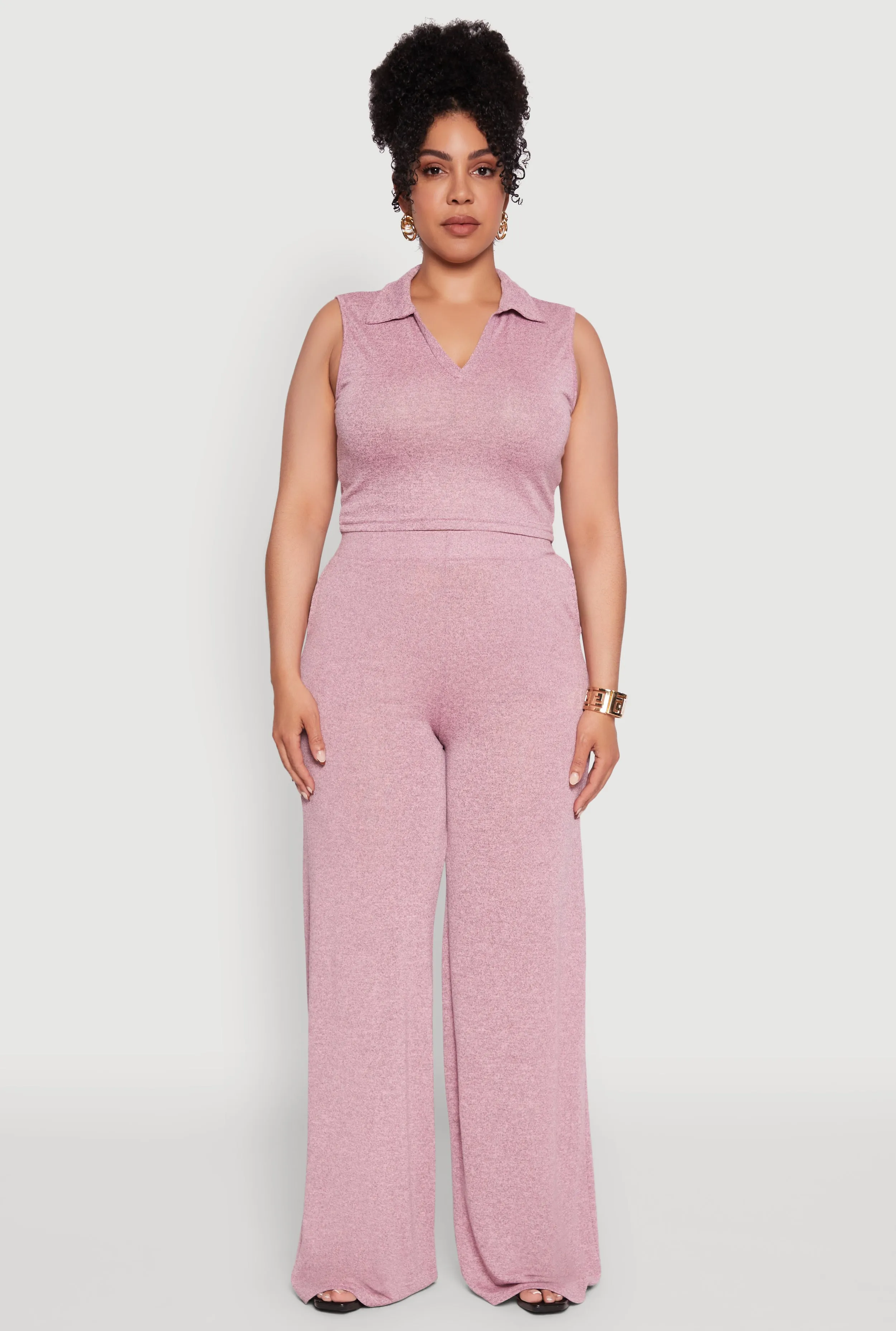 Plus Size Daisy Sleeveless Cropped Polo Top sold by Rainbow product image thumbnail 3