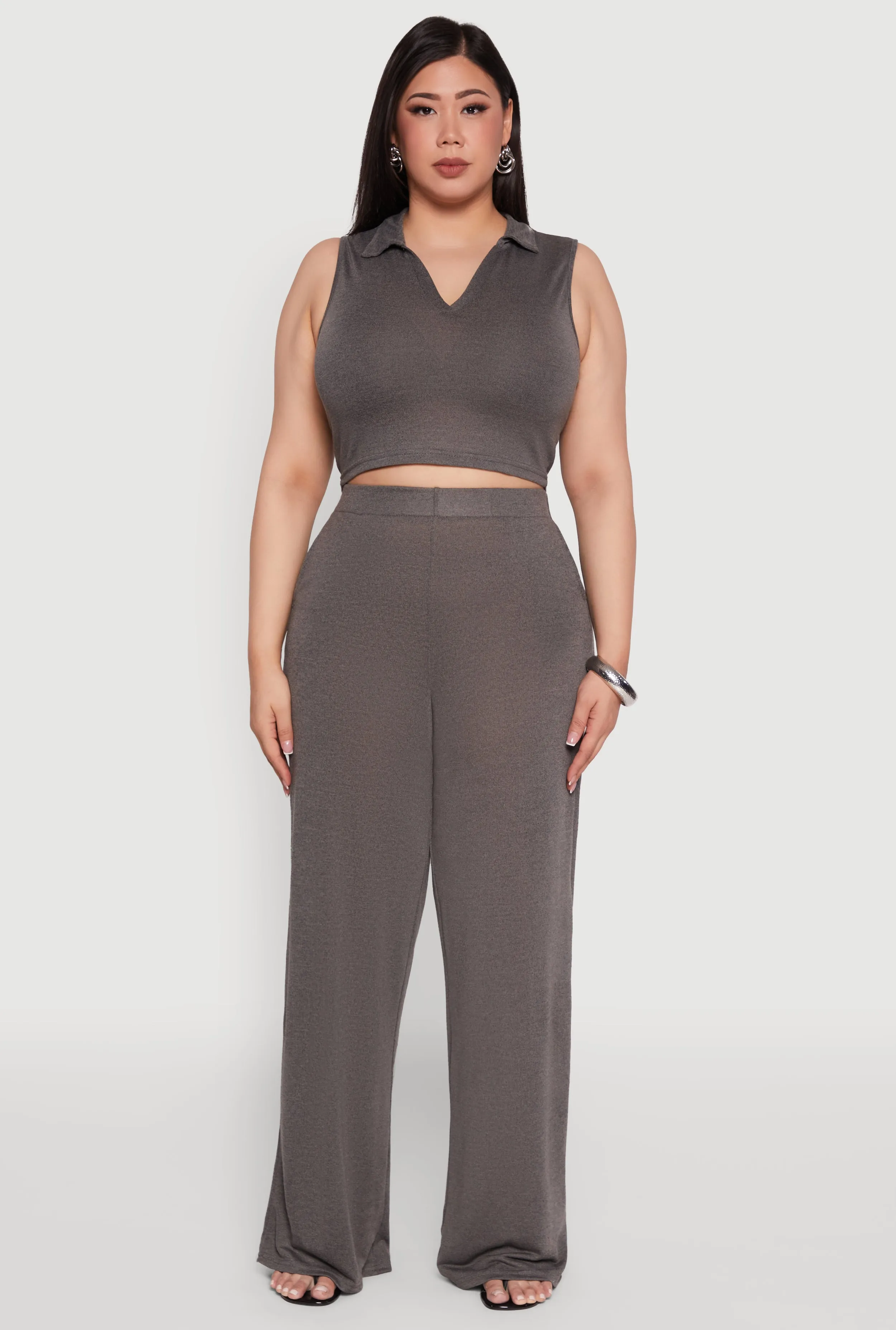 Plus Size Daisy High Waisted Wide Leg Palazzo Pants sold by Rainbow product image thumbnail 2