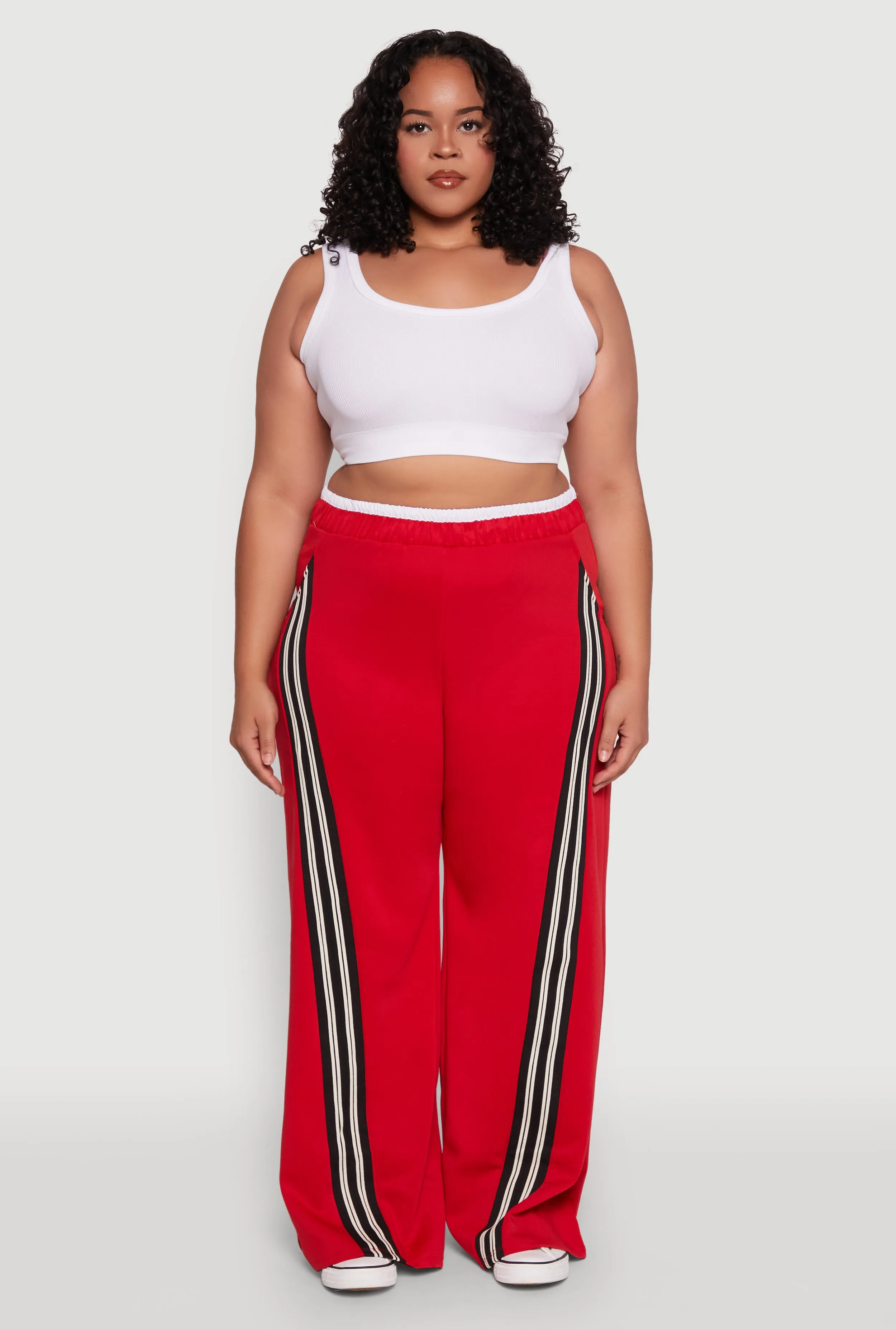 Plus Size Contrast Waistband Stripe Detail Pants sold by Rainbow product image thumbnail 2