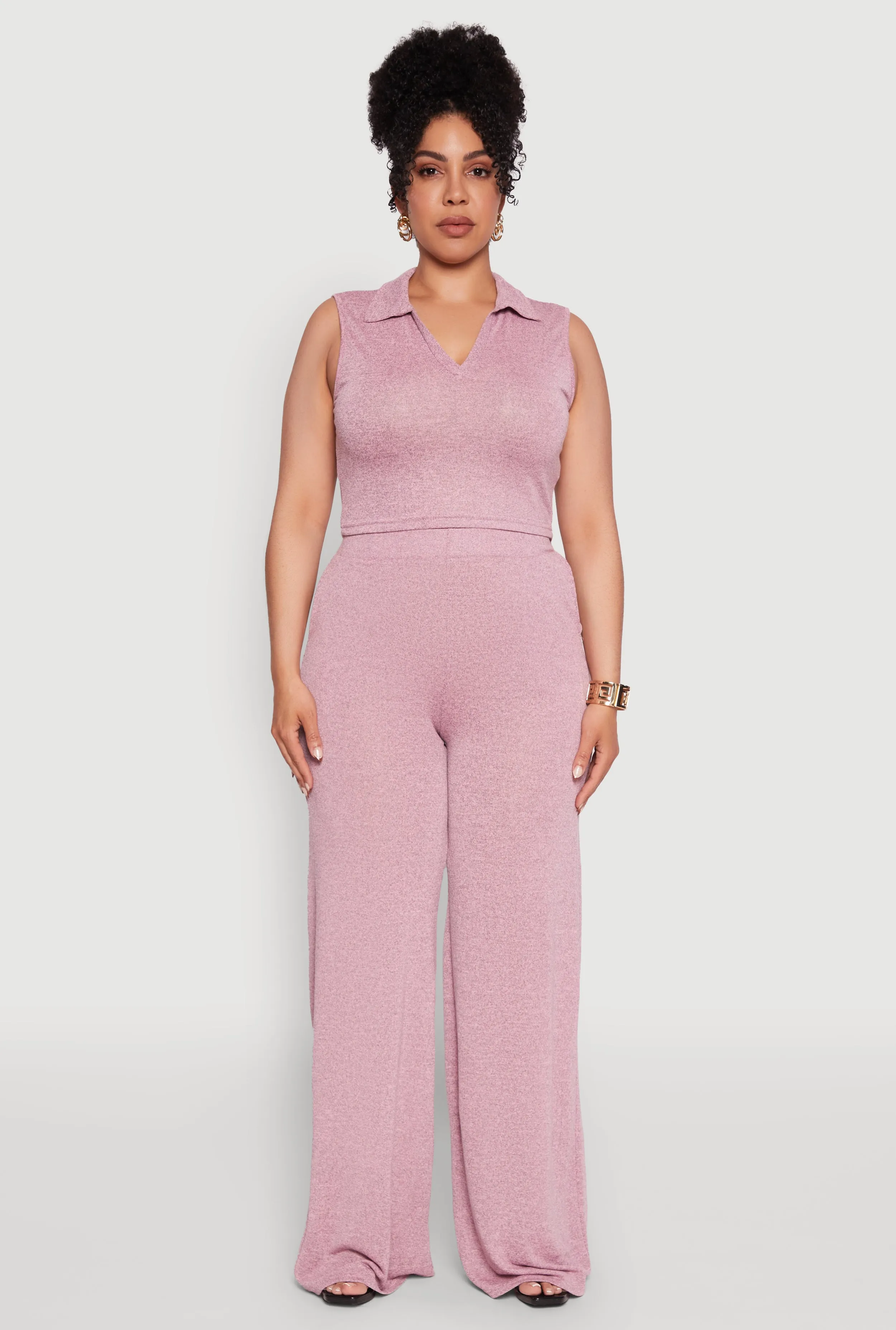 Plus Size Daisy High Waisted Wide Leg Palazzo Pants sold by Rainbow product image thumbnail 2