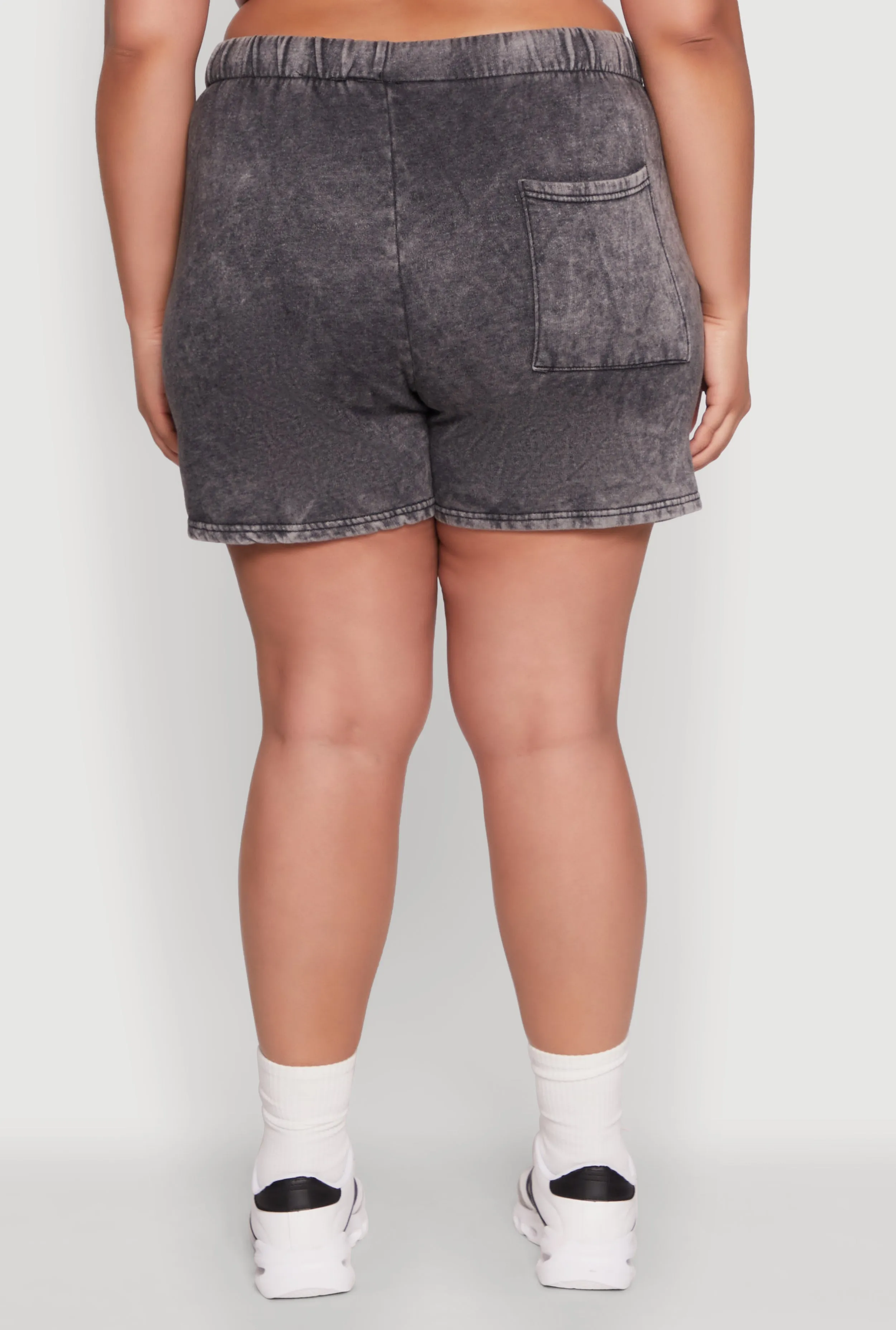 Plus Size Trendy Fleece High Waist Drawstring Sweatshorts sold by Rainbow product image thumbnail 5