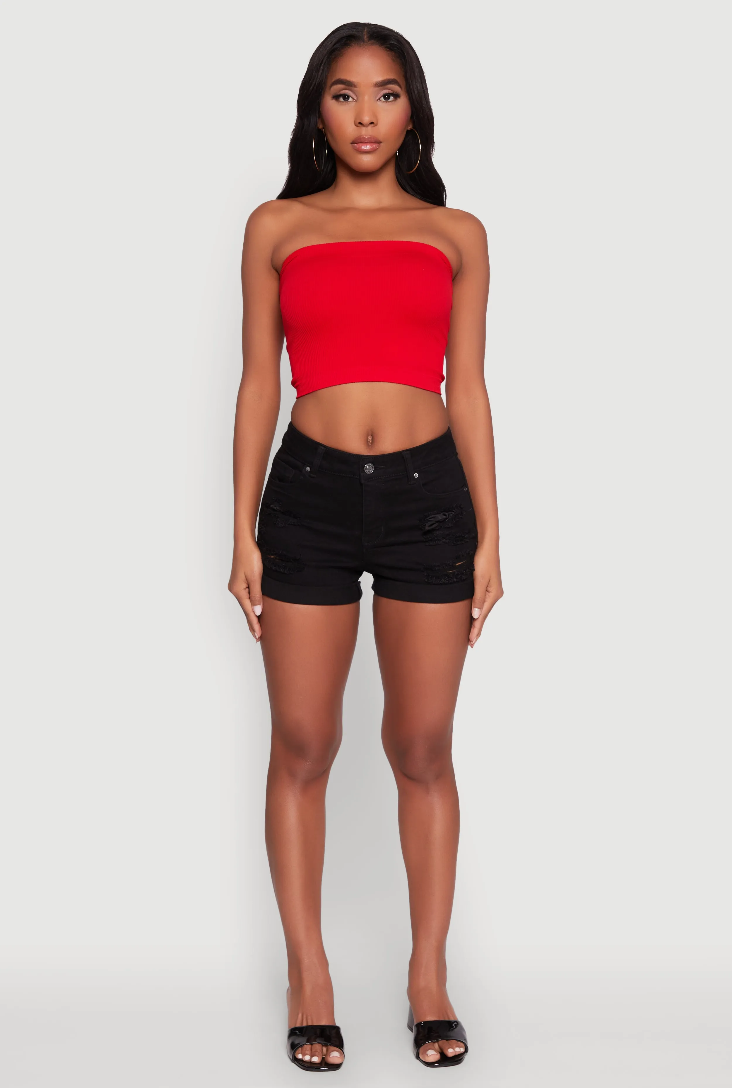 Ribbed Knit Seamless Tube Top sold by Rainbow product image thumbnail 3