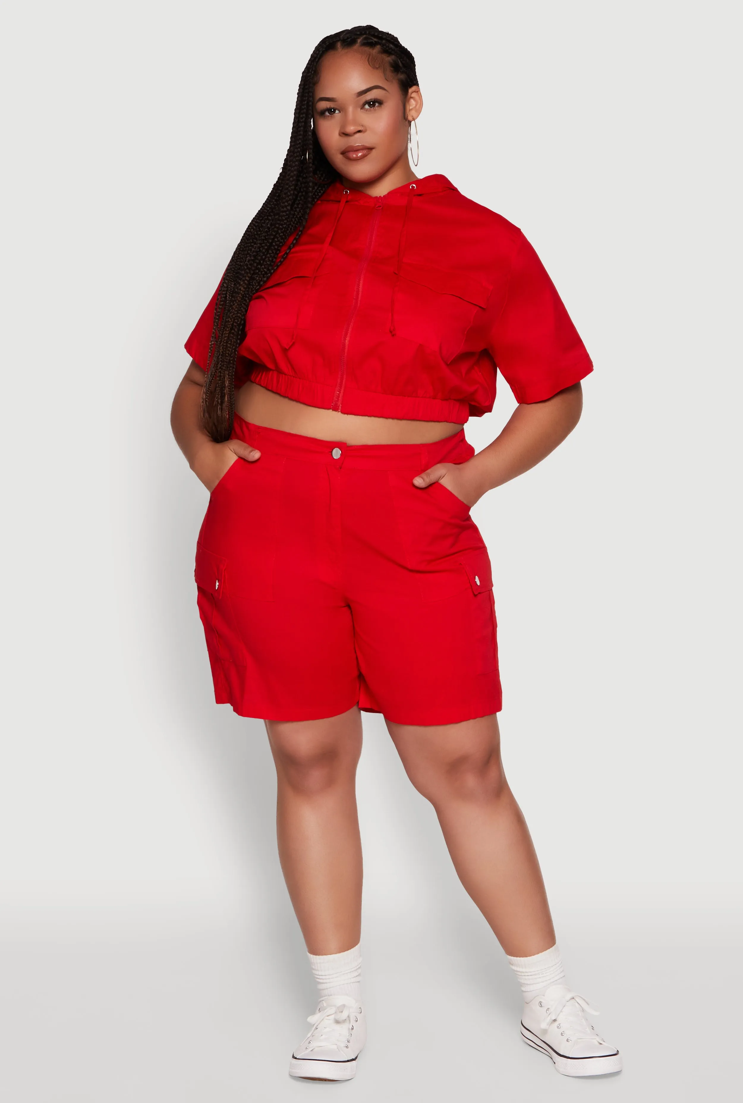 Plus Size Stylish High Waisted Cargo Shorts sold by Rainbow product image thumbnail 2