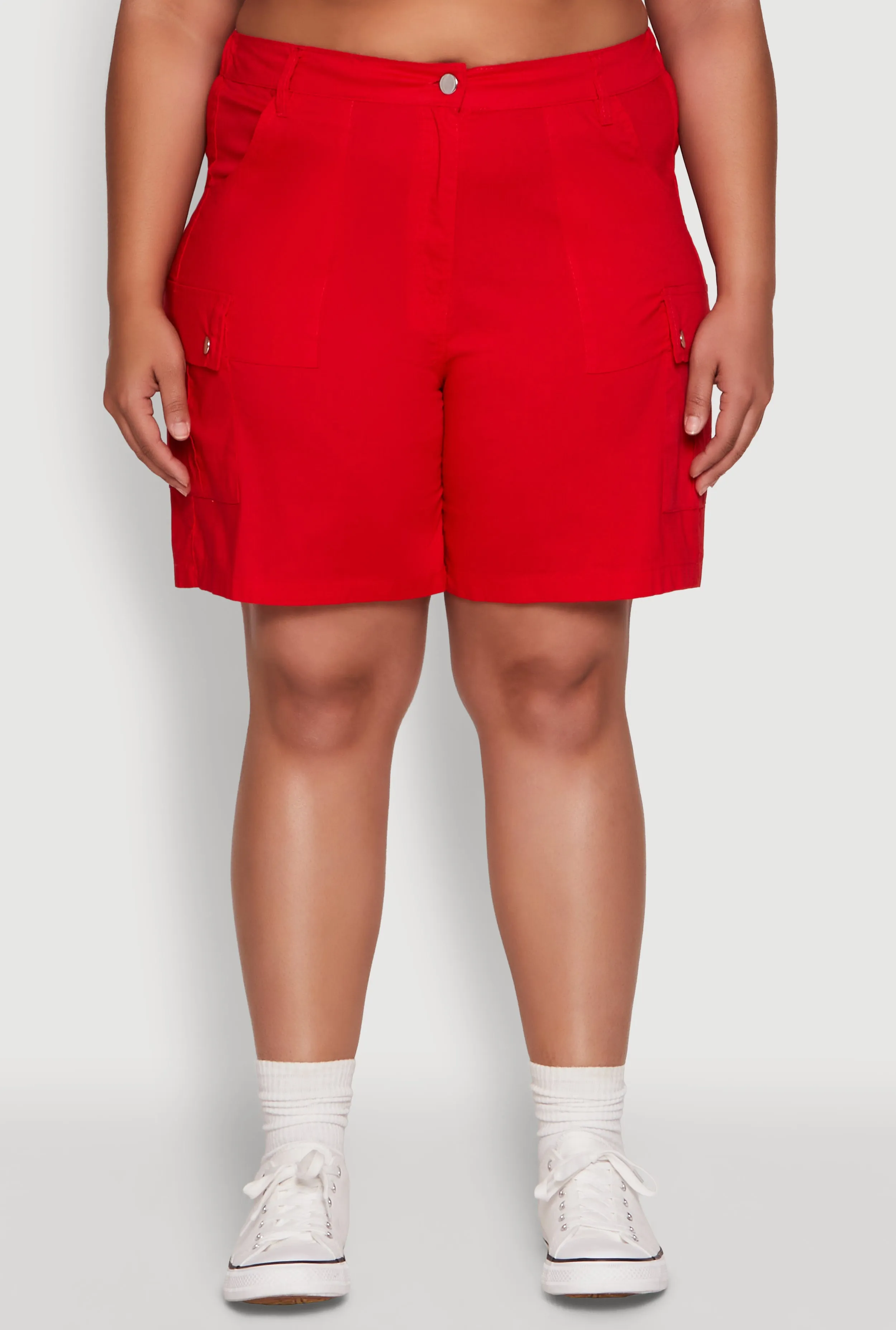 Plus Size Stylish High Waisted Cargo Shorts sold by Rainbow product image thumbnail 3