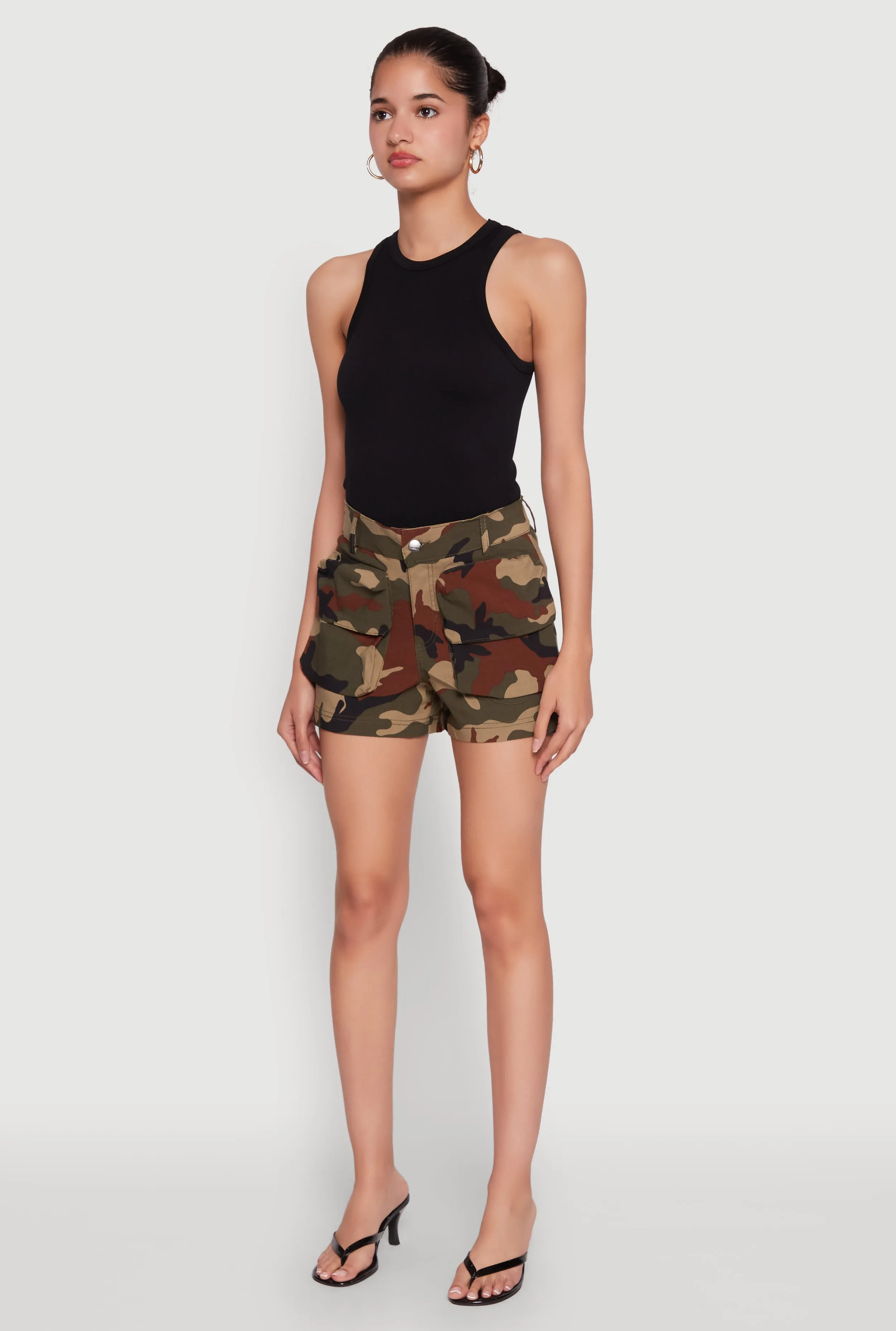 Stylish Camo Cargo Shorts with Stretch for Comfortable Fit sold by Rainbow product image thumbnail 3