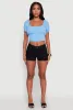 Peasant Top with Puff Sleeves and Scoop Neck sold by Rainbow