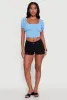 Peasant Top with Puff Sleeves and Scoop Neck sold by Rainbow