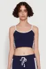 Stylish Contrast Trim Cropped Cami with Varsity Stripes sold by Rainbow
