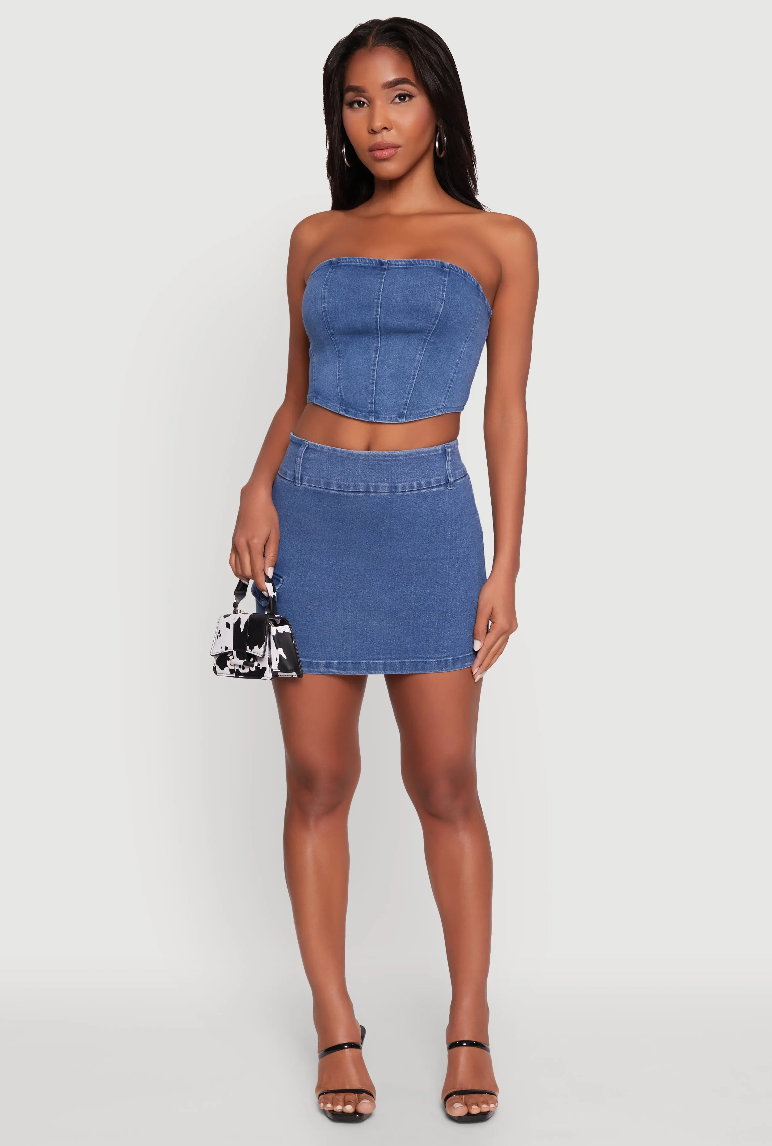 Trendy Corset Tube Top with Cropped Hem sold by Rainbow product image thumbnail 2