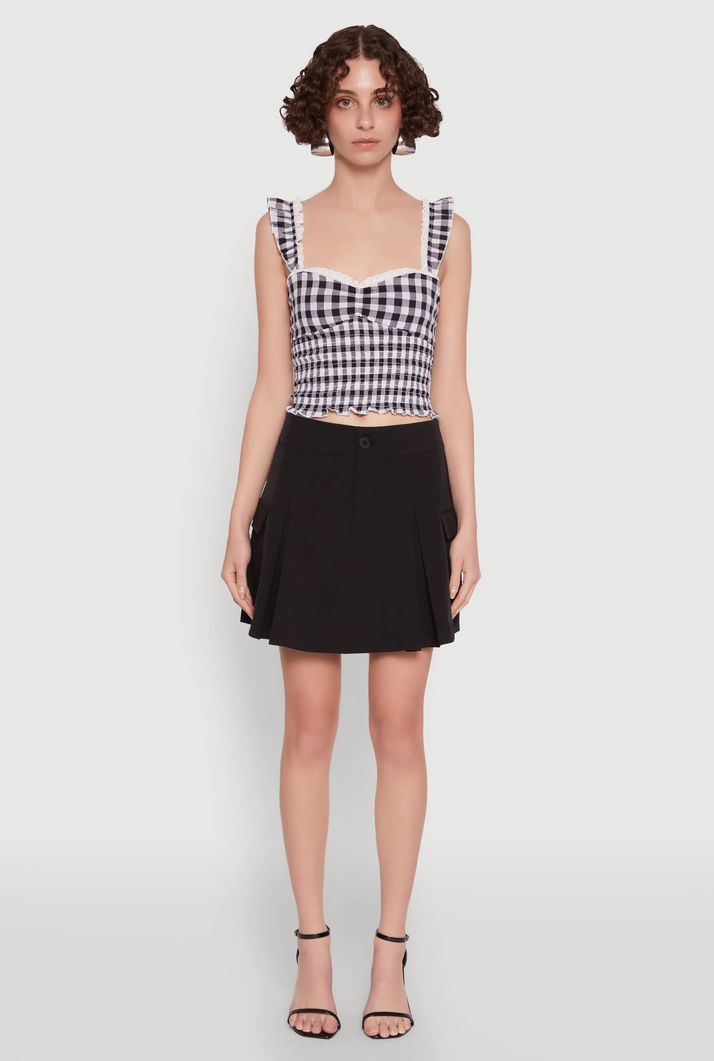 Trendy High Waisted Pleated Skort with Cargo Pockets sold by Rainbow product image thumbnail 2